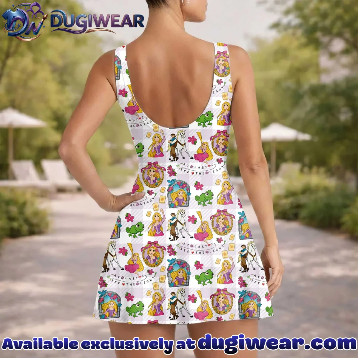 Girls Disney Tangled Pink Checkered Athletic Dress - Tennis Dress Skirt, Family Matching Outfit Girls Disney Tangled Pink Checkered Athletic Dress - Tennis Dress Skirt, Family Matching Outfit