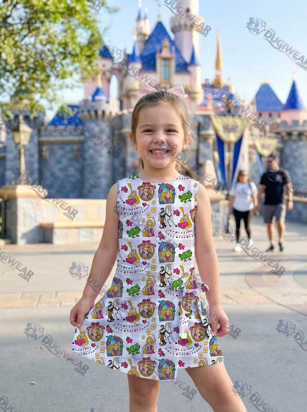Girls Disney Tangled Pink Checkered Athletic Dress - Tennis Dress Skirt, Family Matching Outfit Girls Disney Tangled Pink Checkered Athletic Dress - Tennis Dress Skirt, Family Matching Outfit