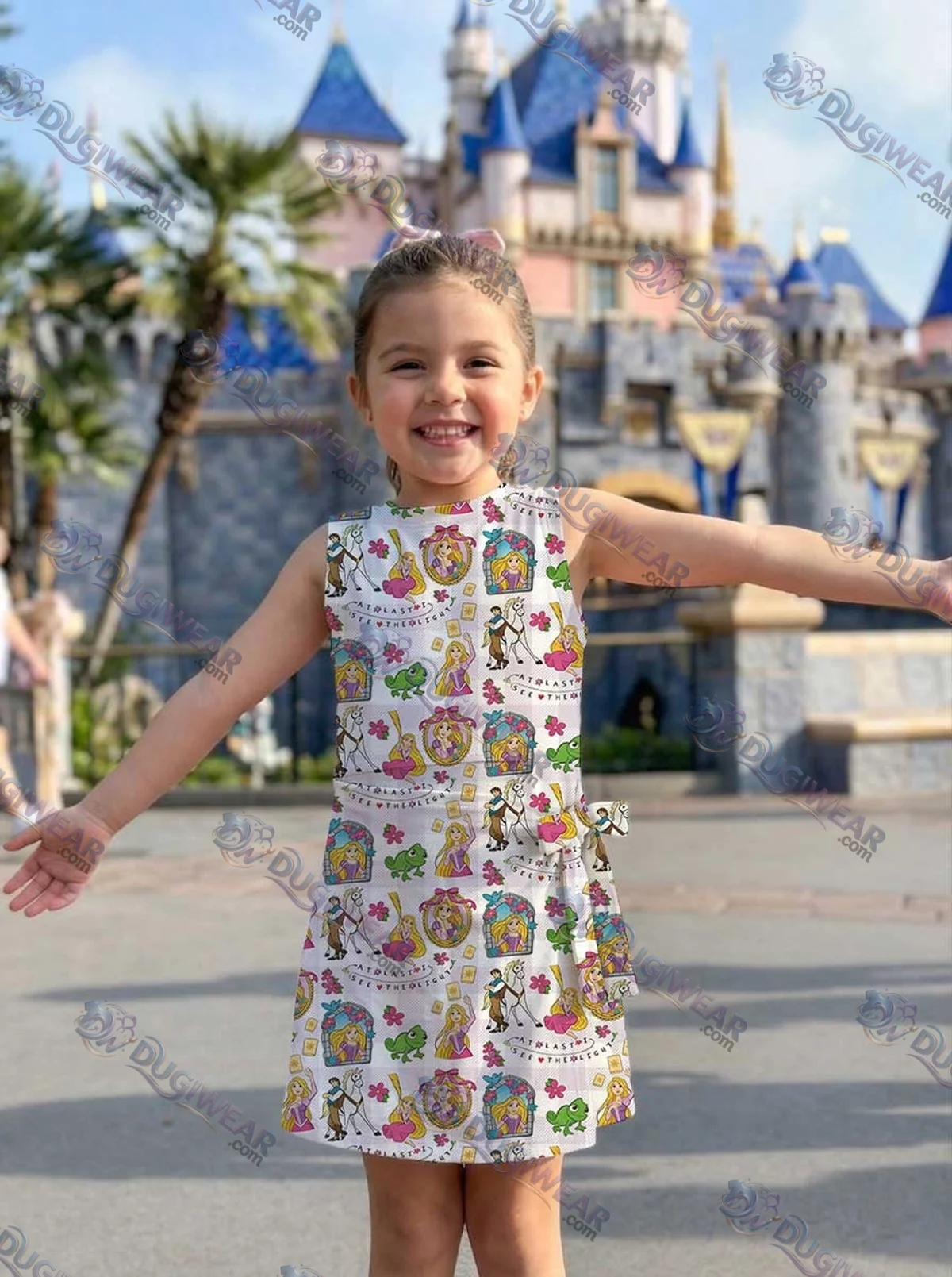 Girls Disney Tangled Pink Checkered Athletic Dress - Tennis Dress Skirt, Family Matching Outfit Girls Disney Tangled Pink Checkered Athletic Dress - Tennis Dress Skirt, Family Matching Outfit