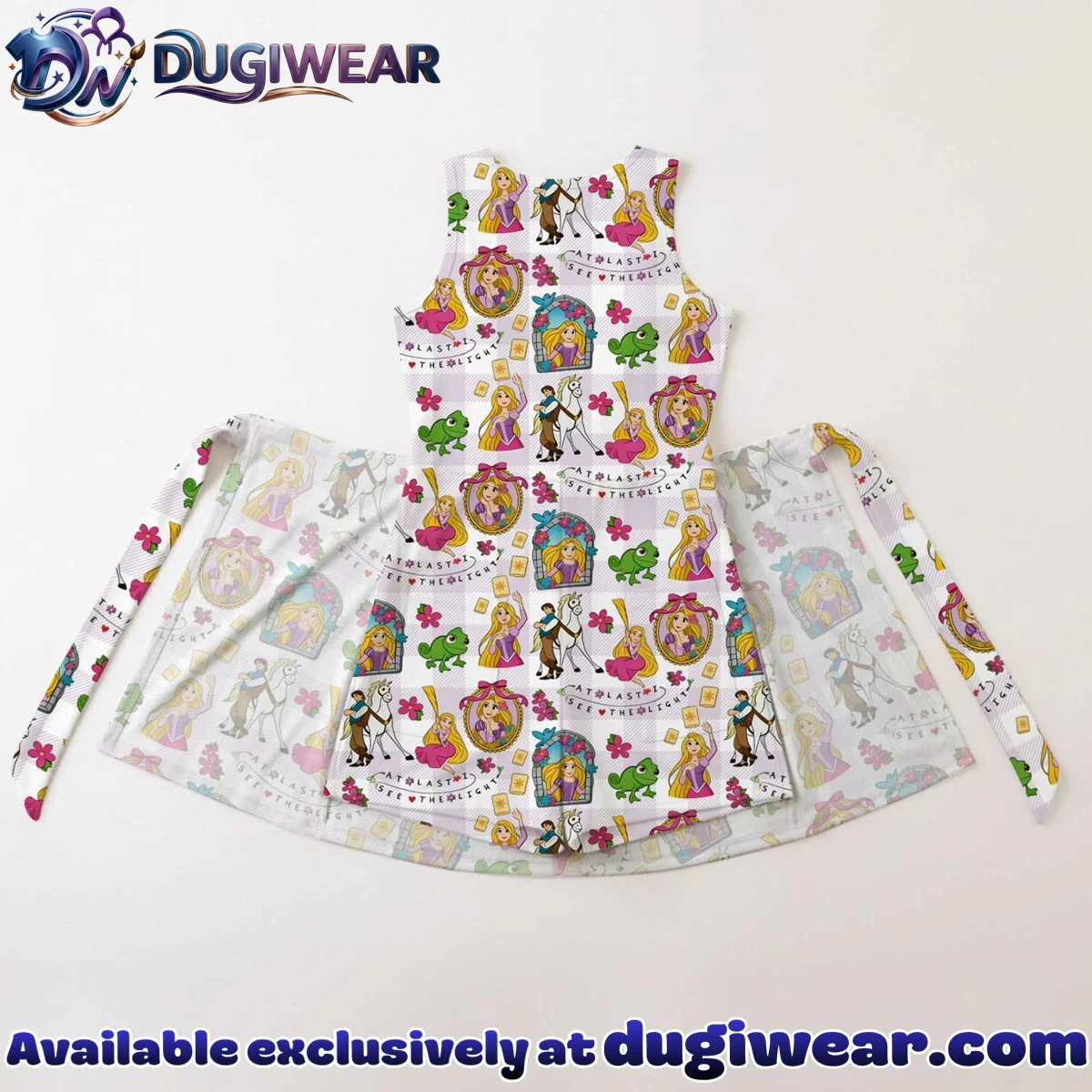 Girls Disney Tangled Pink Checkered Athletic Dress - Tennis Dress Skirt, Family Matching Outfit Girls Disney Tangled Pink Checkered Athletic Dress - Tennis Dress Skirt, Family Matching Outfit
