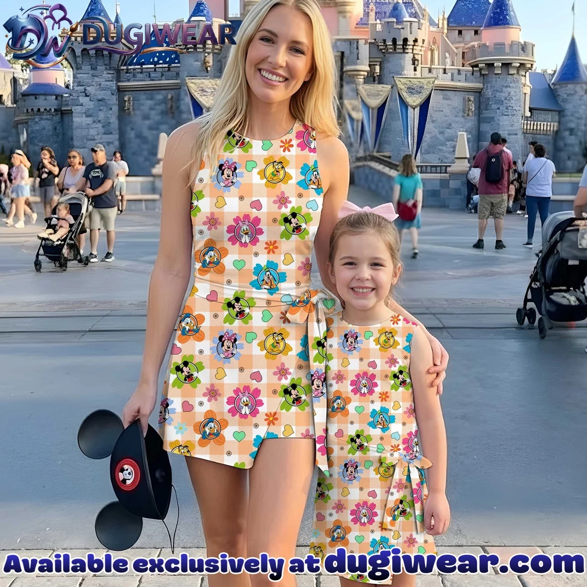 Girls Mickey Friends Floral Athletic Dress - Tennis Dress Skirt, Family Matching Disney Outfit