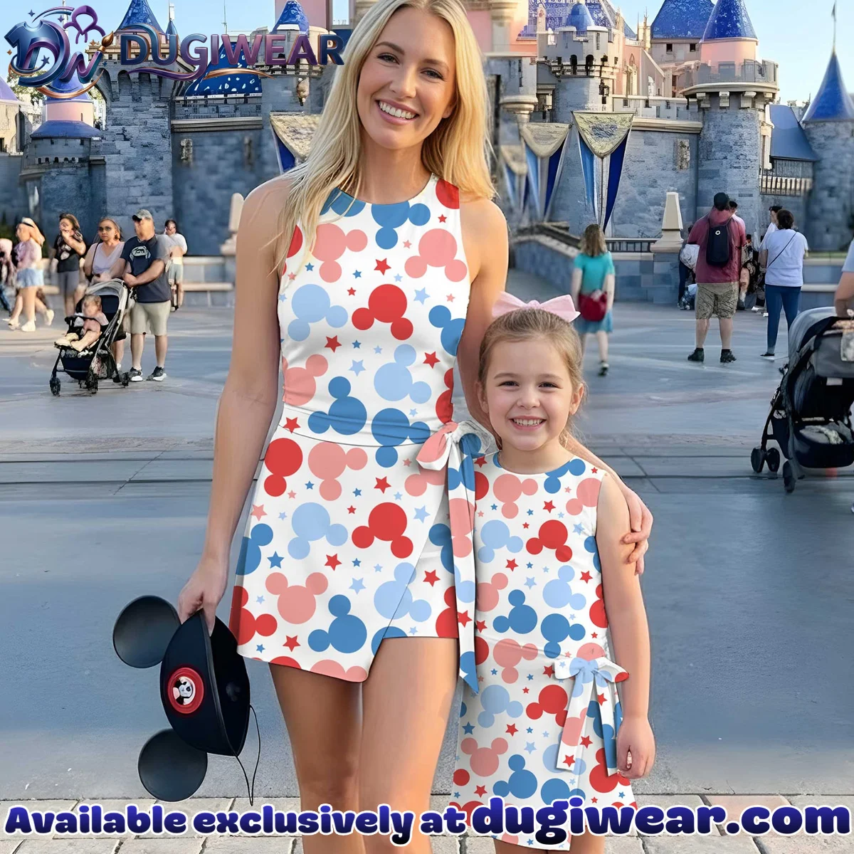 Girls Mickey Icons 4th Of July Athletic Dress - Tennis Dress Skirt, Family Matching Patriotic Outfit