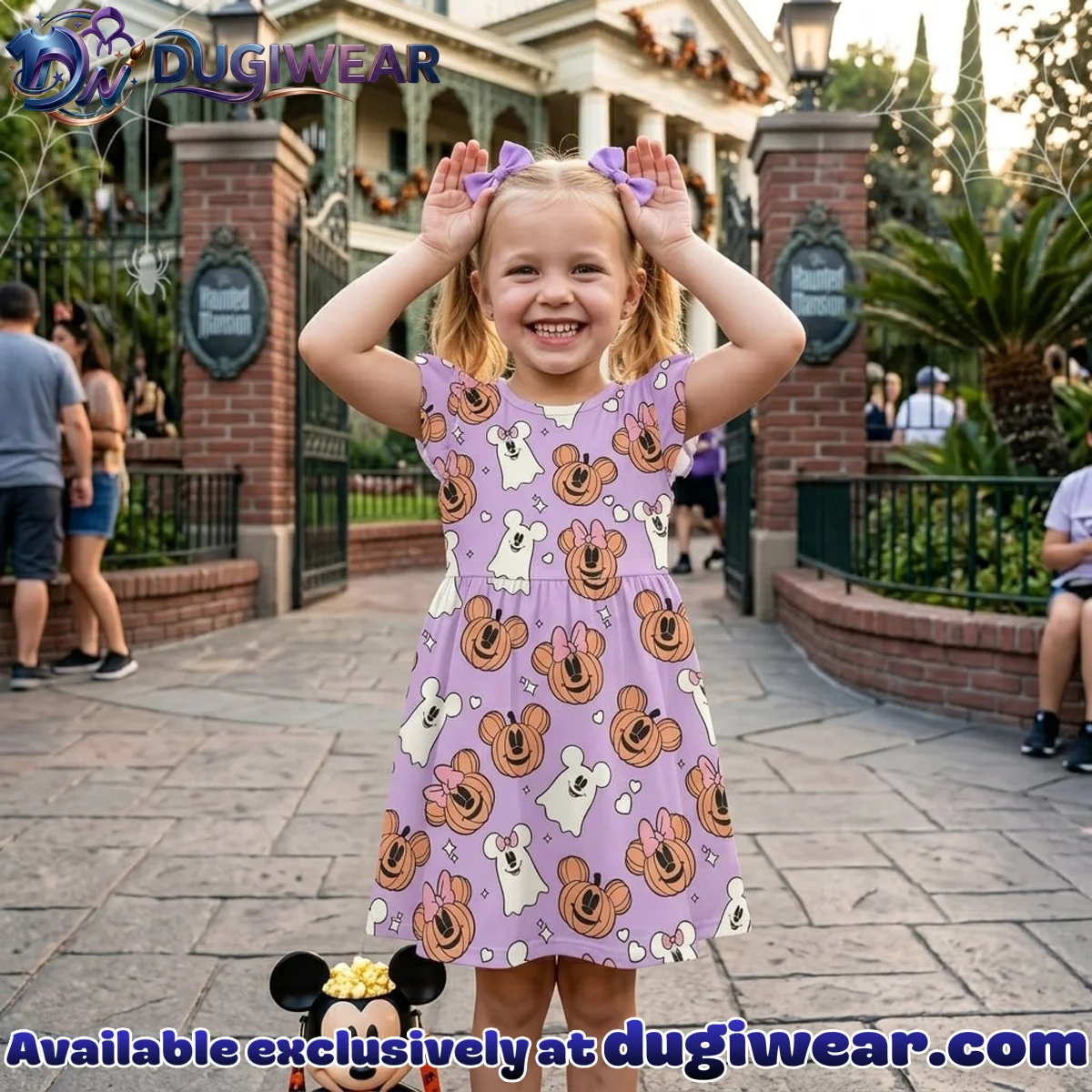 Halloween Mickey Twirl Skater Dress, Disney Parks Outfit for Girls, Disney Halloween Skater Dress