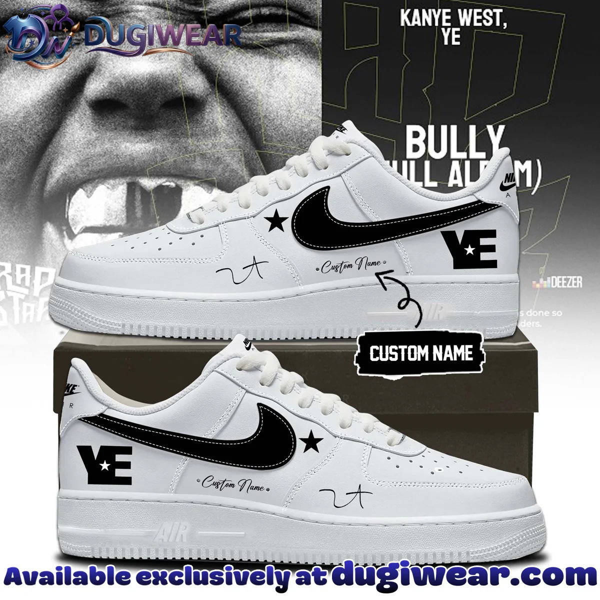 Kanye West Ye Live Concert Tour Custom Air Force 1 & Jordan 1 Shoes - Series 36