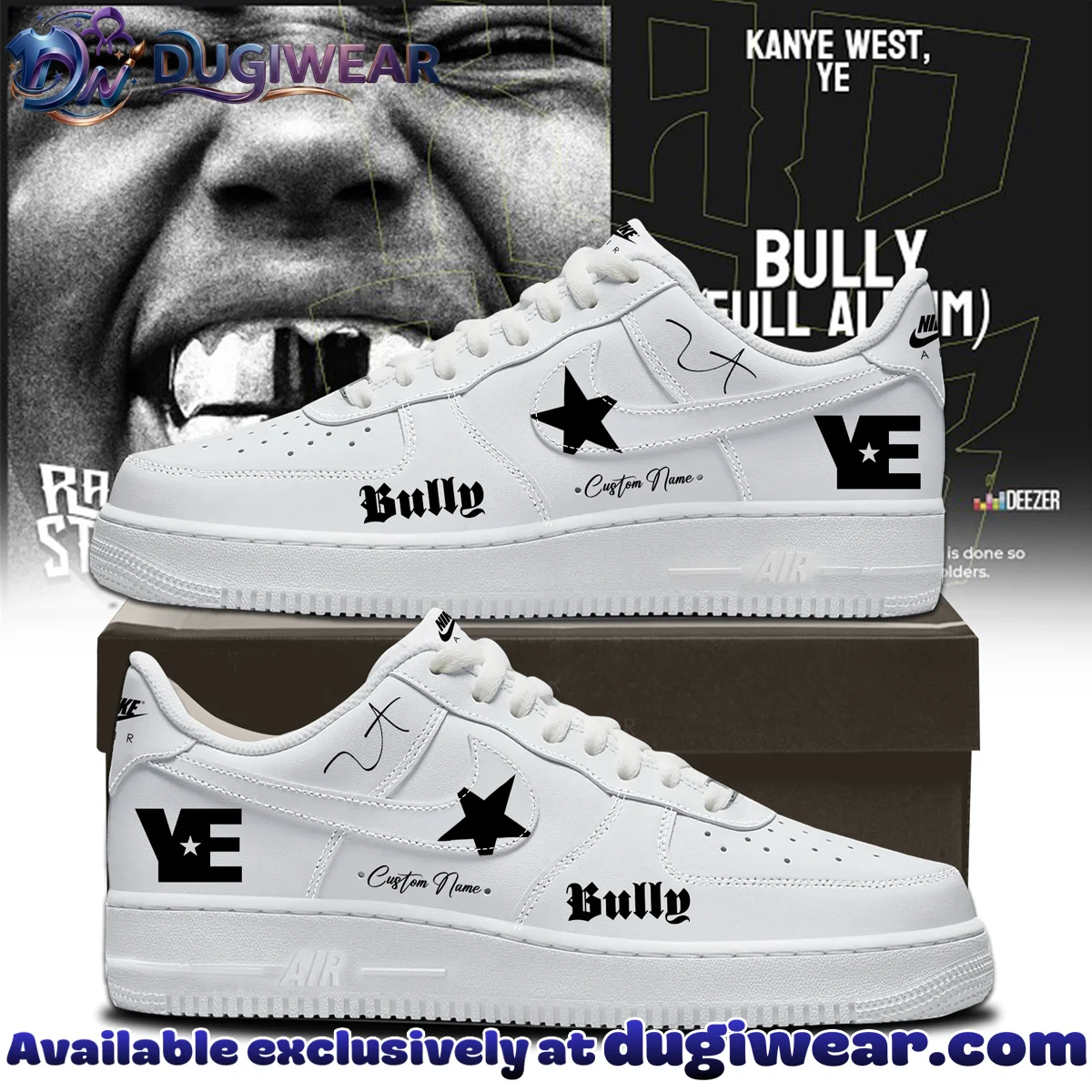 Kanye West Ye Live Concert Tour Custom Air Force 1 & Jordan 1 Shoes (Style 21)