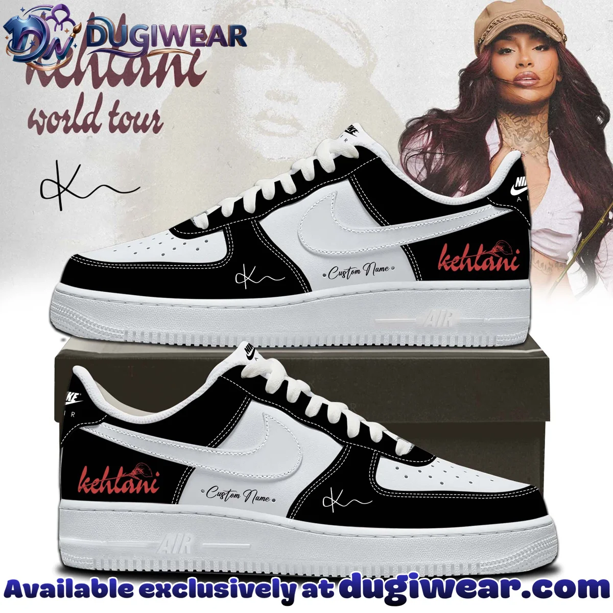 KEHLANI Custom Air Force 1 & Jordan 1 Shoes (Style 8)