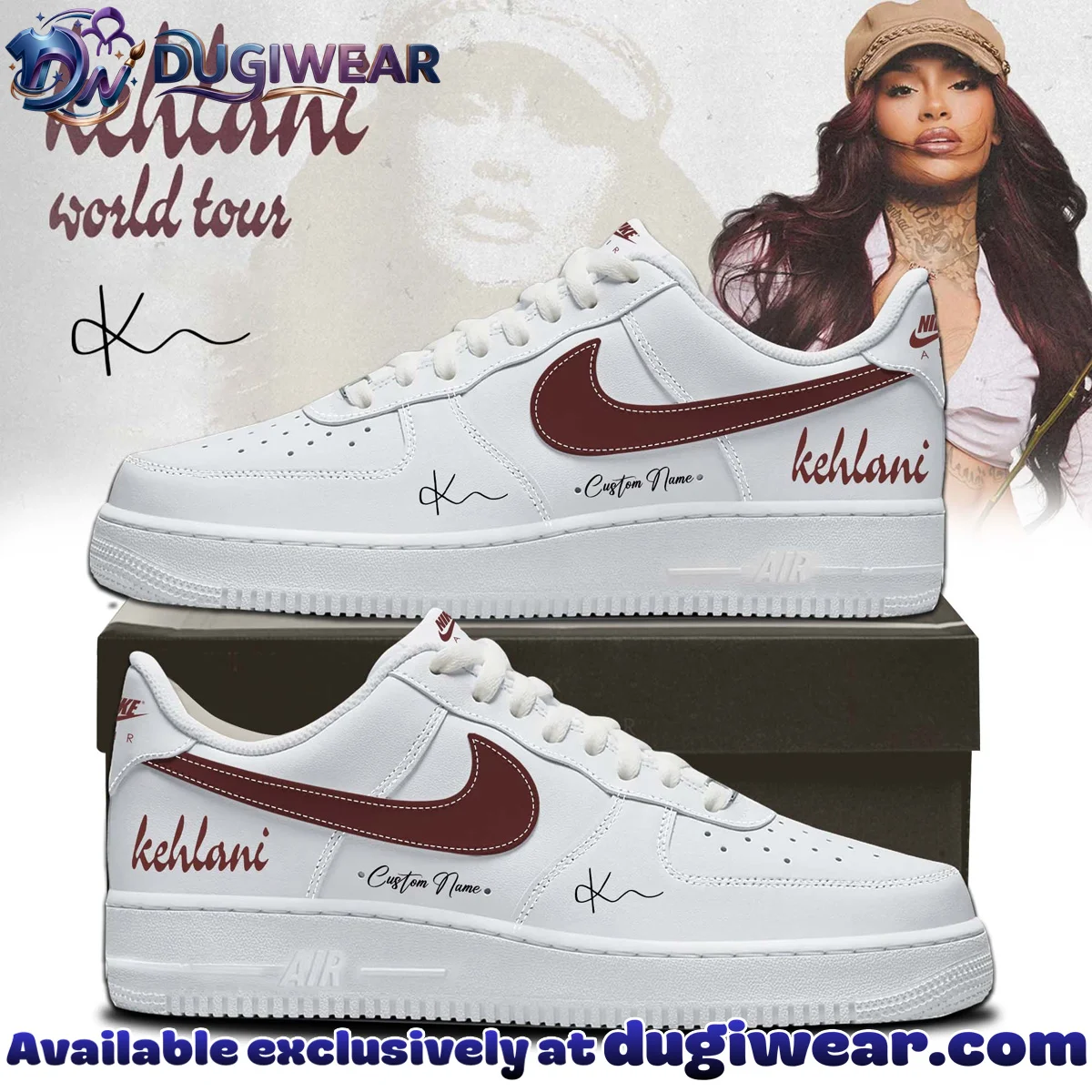 KEHLANI Custom Air Force 1 & Jordan 1 Shoes (Style 3)
