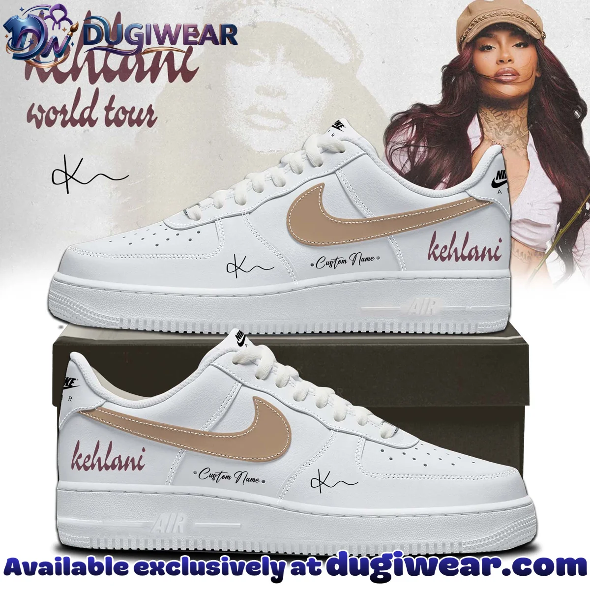 Kehlani World Tour Signature Custom Air Force 1 & Jordan 1 Shoes (Design 9)