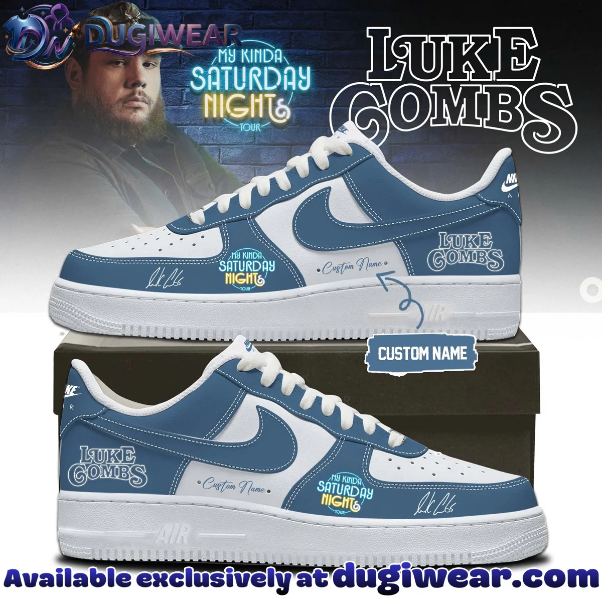 Luke Combs My Kinda Saturday Night Tour Signature Custom Air Force 1 & Jordan 1 Shoes [Batch 14]