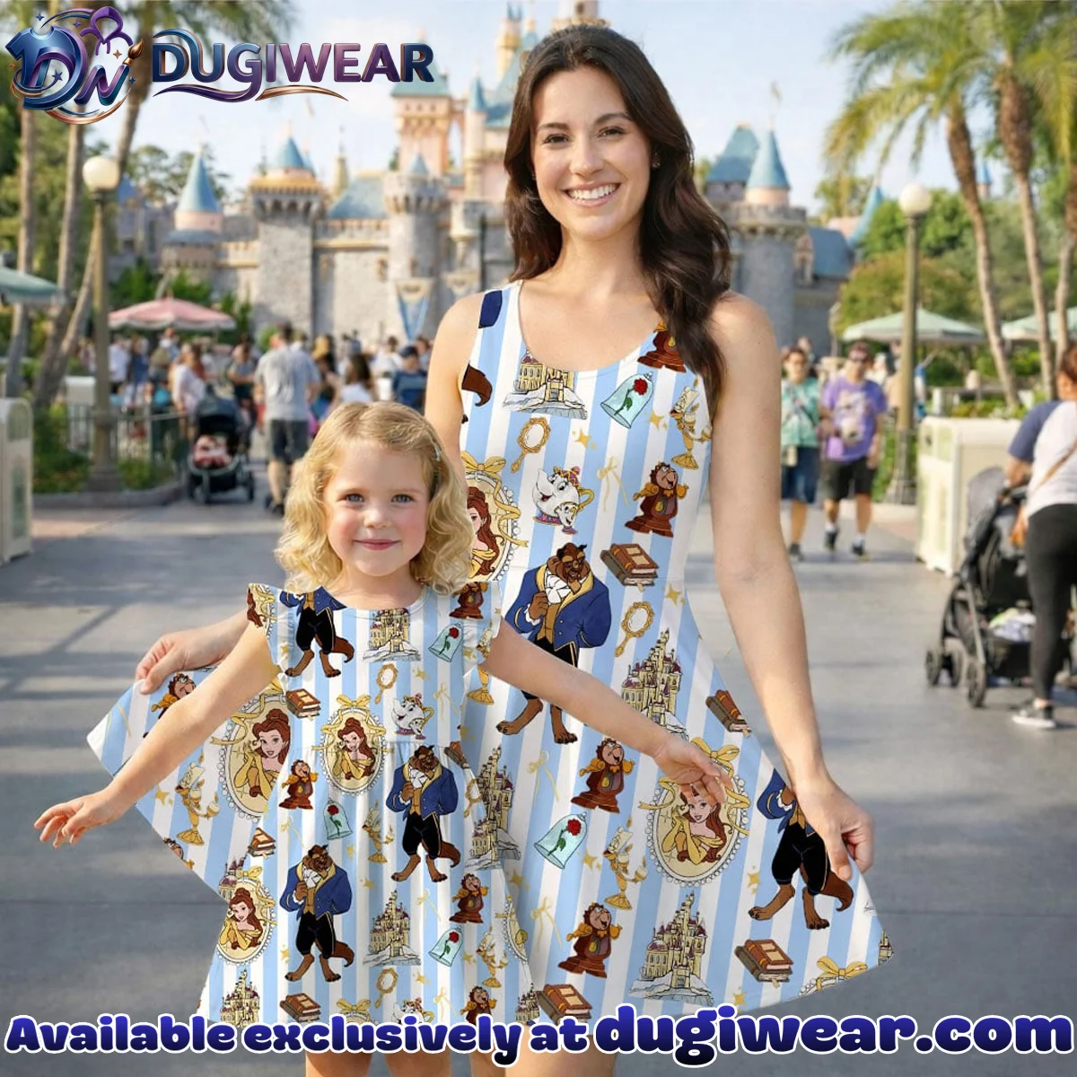 Magical Belle Princess Coquette Ruffle Skater Dress, Belle Outfit, Disney Birthday Girl Toddler Summer Vacation Skirt Gear