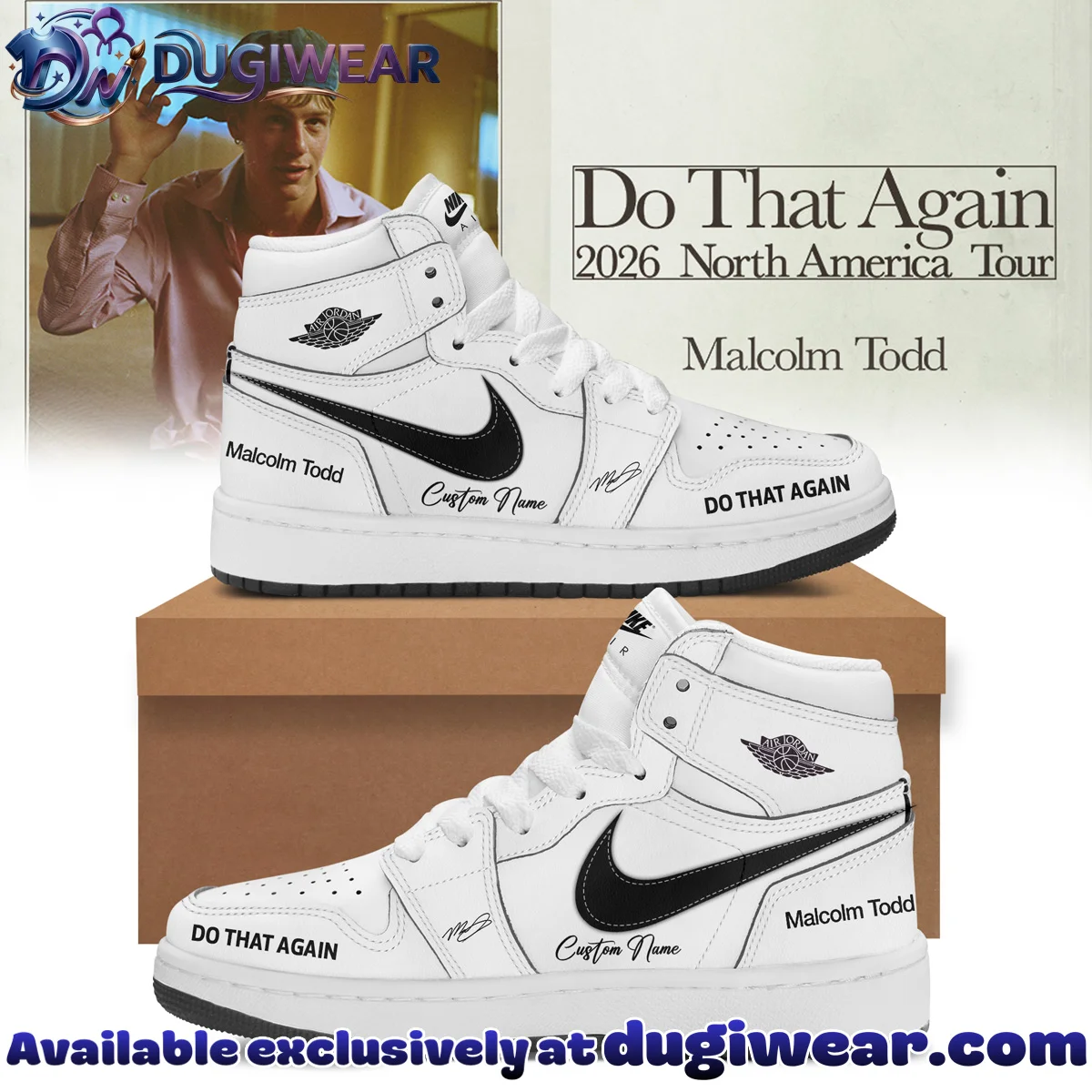 Malcolm Todd Do That Again Tour Signed Custom Air Force 1 & Jordan 1 Shoes [Batch 4]