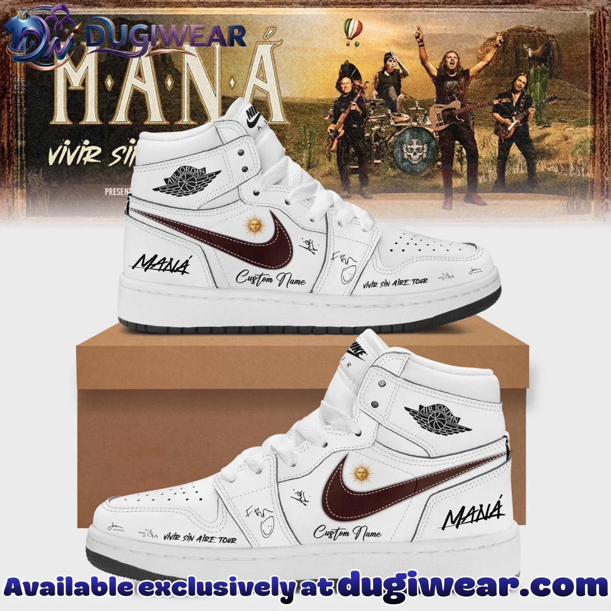Maná Vivir Sin Aire Tour Custom Air Force 1 & Jordan 1 Shoes (Design 18)