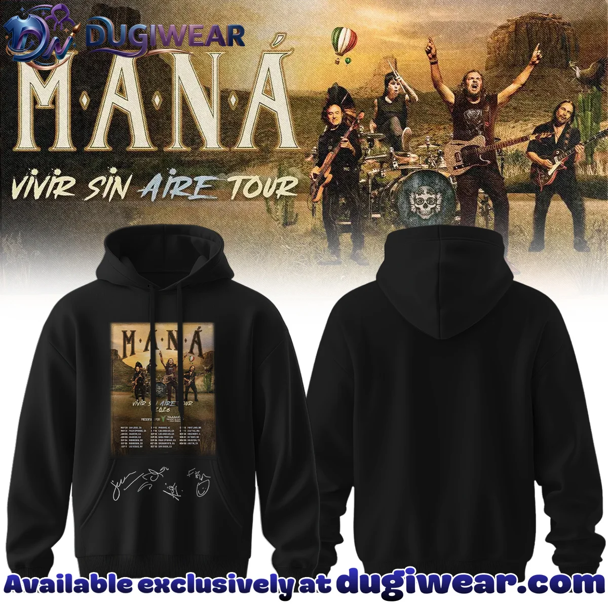 Maná Vivir Sin Aire Tour Shirt & Hoodie - Series 3