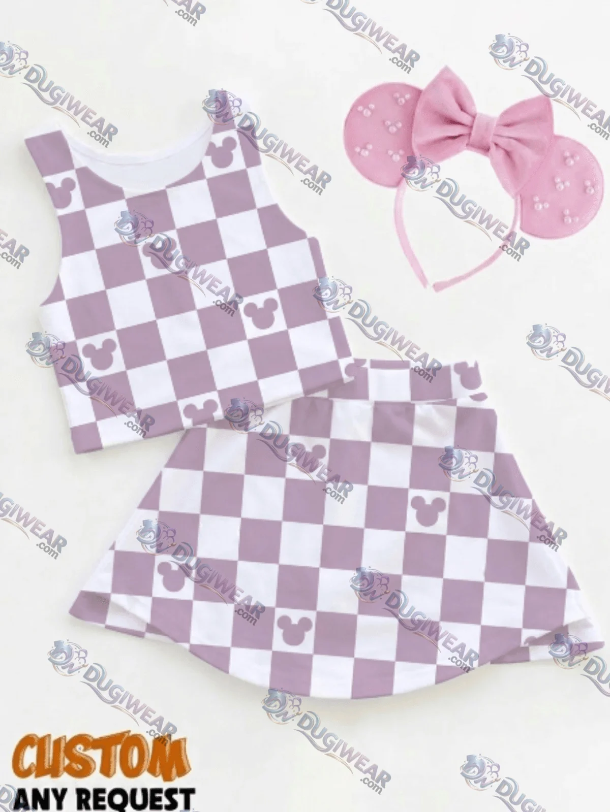 Mickey Checkerboard Matching Dress Set, Mom And Me Outfit, Disney Park Vacation Clothes