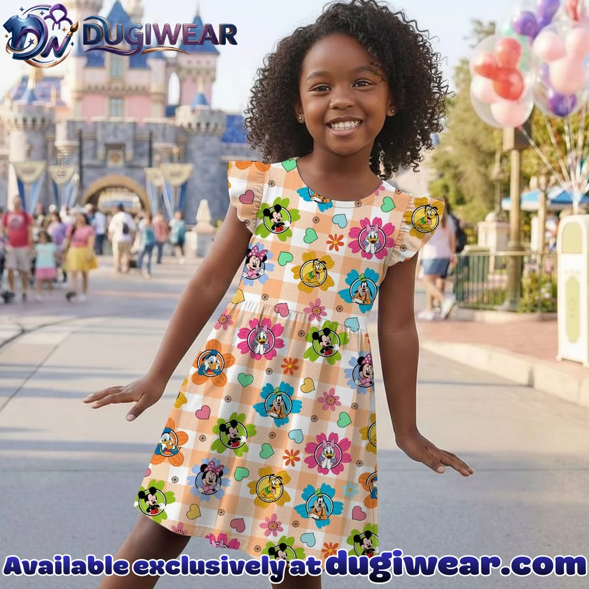 Mickey Friends Floral Mommy & Me Skater Dress, Mama Mini Garden Matching Outfit Mickey Friends Floral Mommy & Me Skater Dress, Mama Mini Garden Matching Outfit