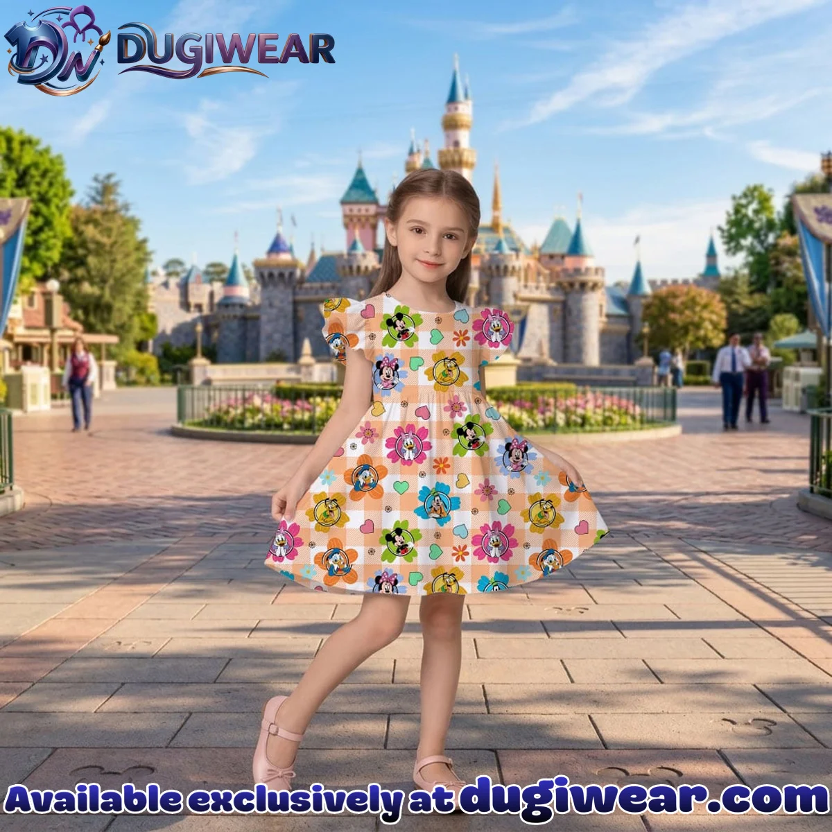 Mickey Friends Floral Mommy & Me Skater Dress, Mama Mini Garden Matching Outfit Mickey Friends Floral Mommy & Me Skater Dress, Mama Mini Garden Matching Outfit