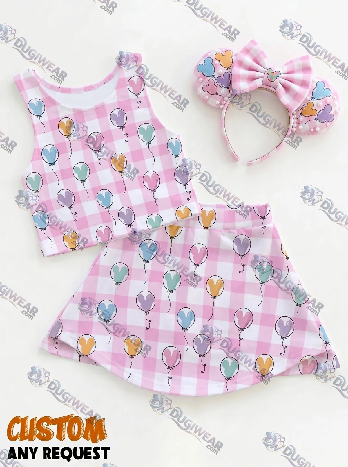 Pastel Mickey Balloon Matching Dress Set, Mom And Me Outfit, Disneyland Family Trip Clothes