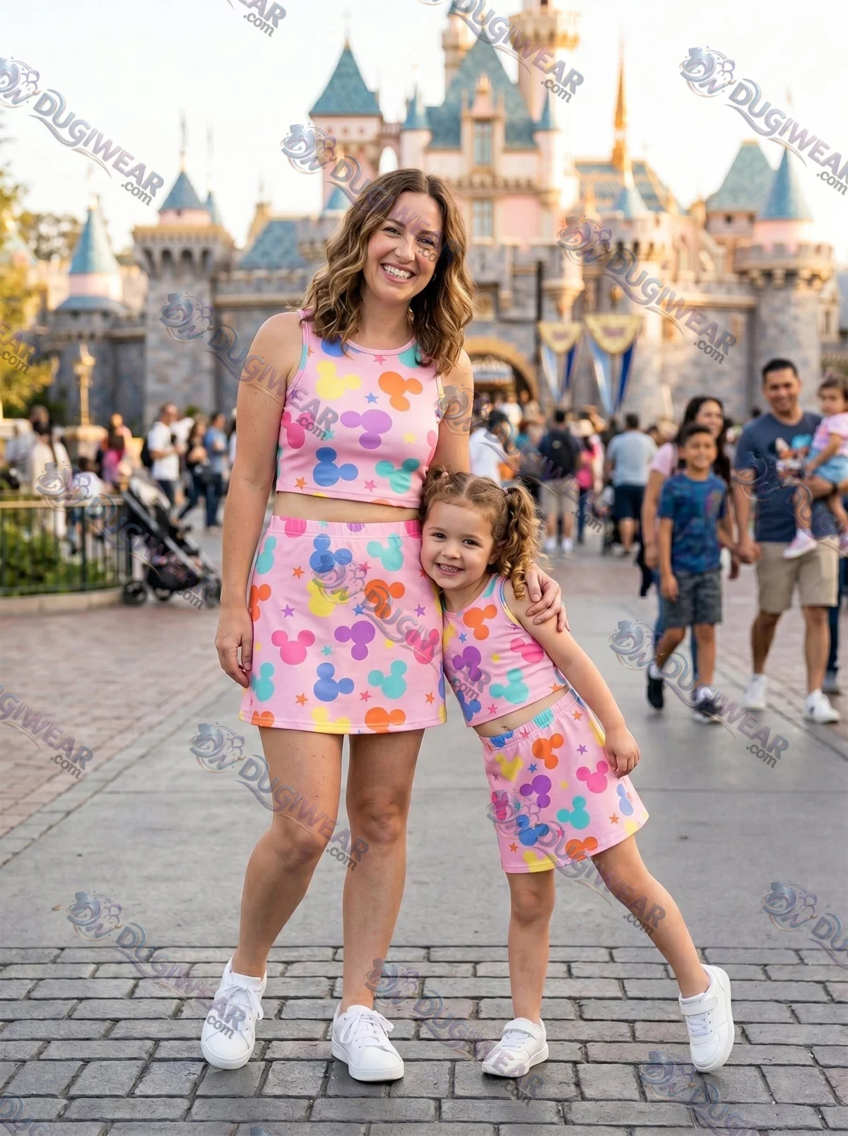 Pastel Mickey Matching Dress Set, Mom And Me Outfit, Disney Park Vacation Clothes