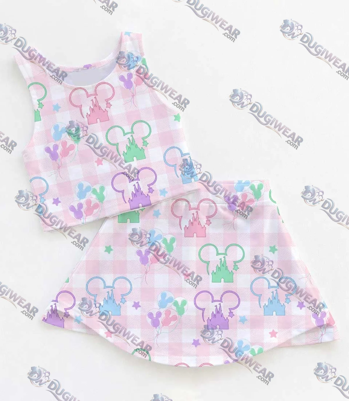 Pastel Mickey Silhouette Matching Mom and Me Dress Set, Disney Family Vacation Theme Park Outfit