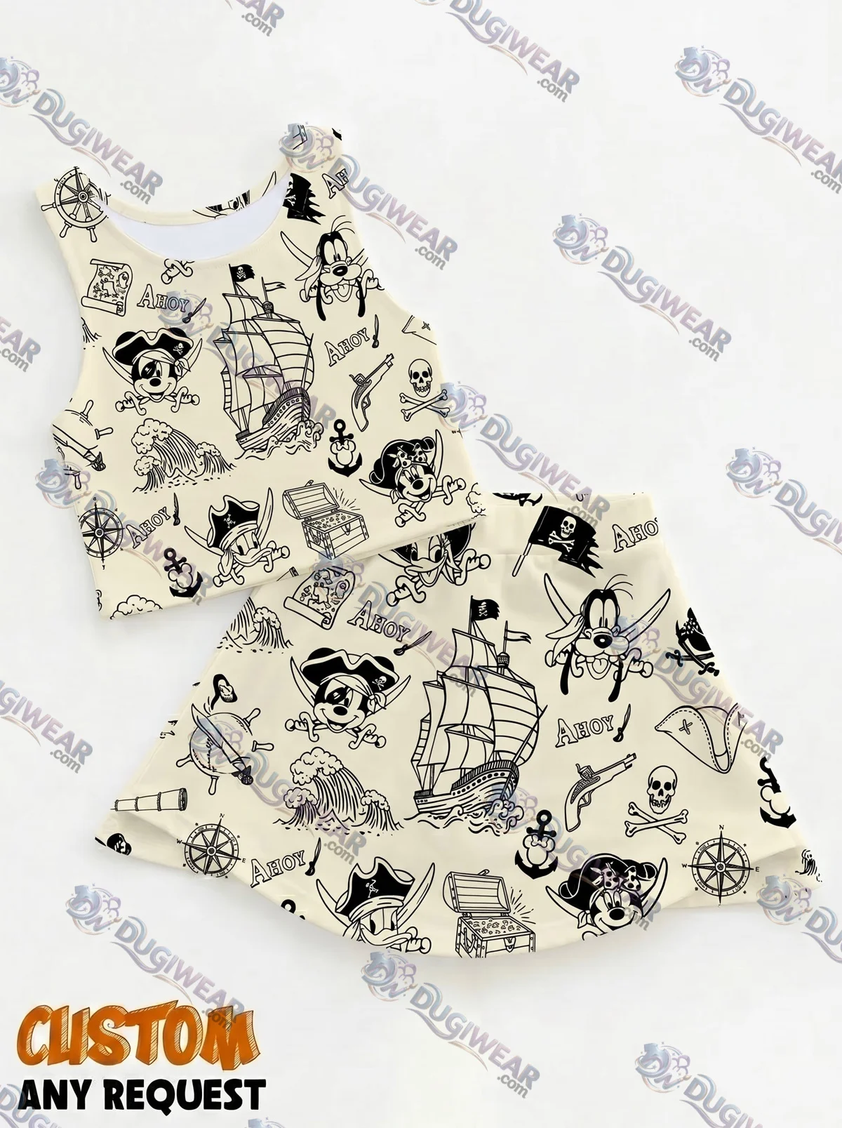 Pirate Mickey Matching Dress Set, Mom And Me Outfit, Disney Park Vacation Clothes