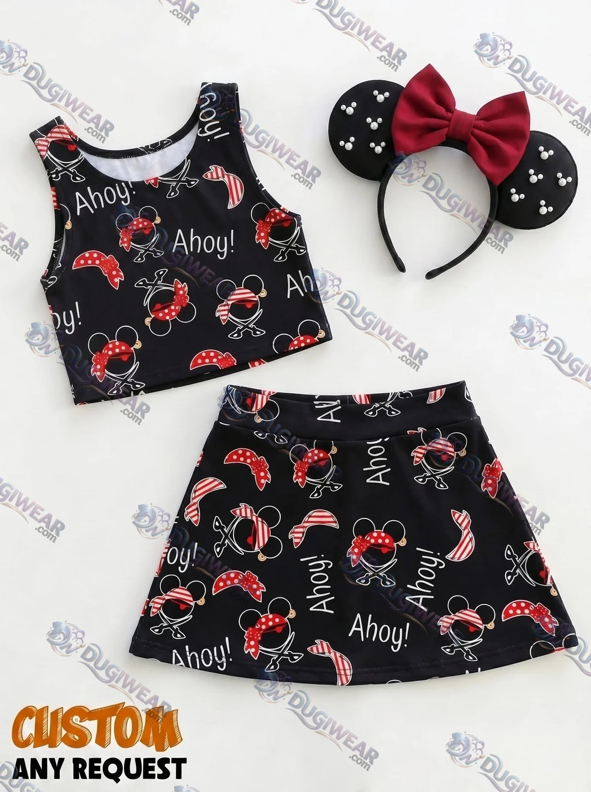 Pirate Mickey Matching Dress Set, Mom And Me Outfit, Disney Park Vacation Clothes