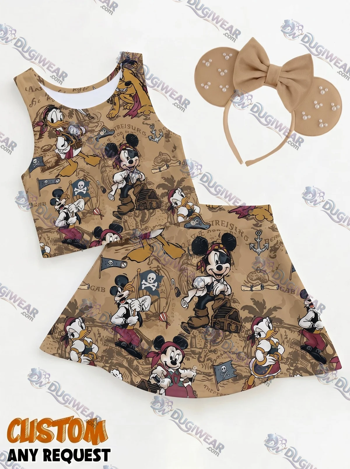 Pirate Mickey Matching Dress Set, Mom And Me Outfit, Disney Park Vacation Clothes