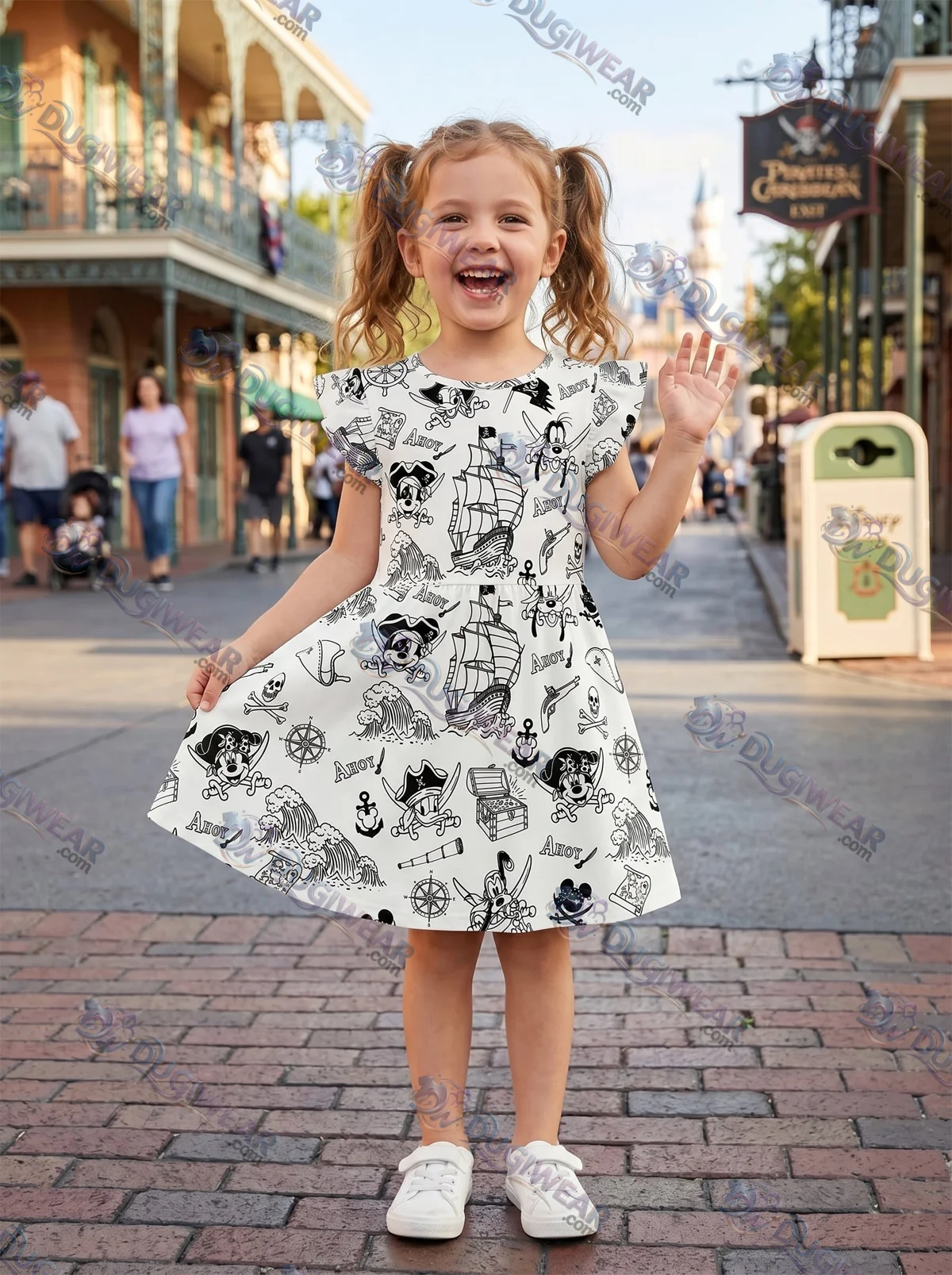 Pirate Mickey Twirl Skater Dress, Disney Parks Outfit for Girls, Pirate Disney Skater Dress