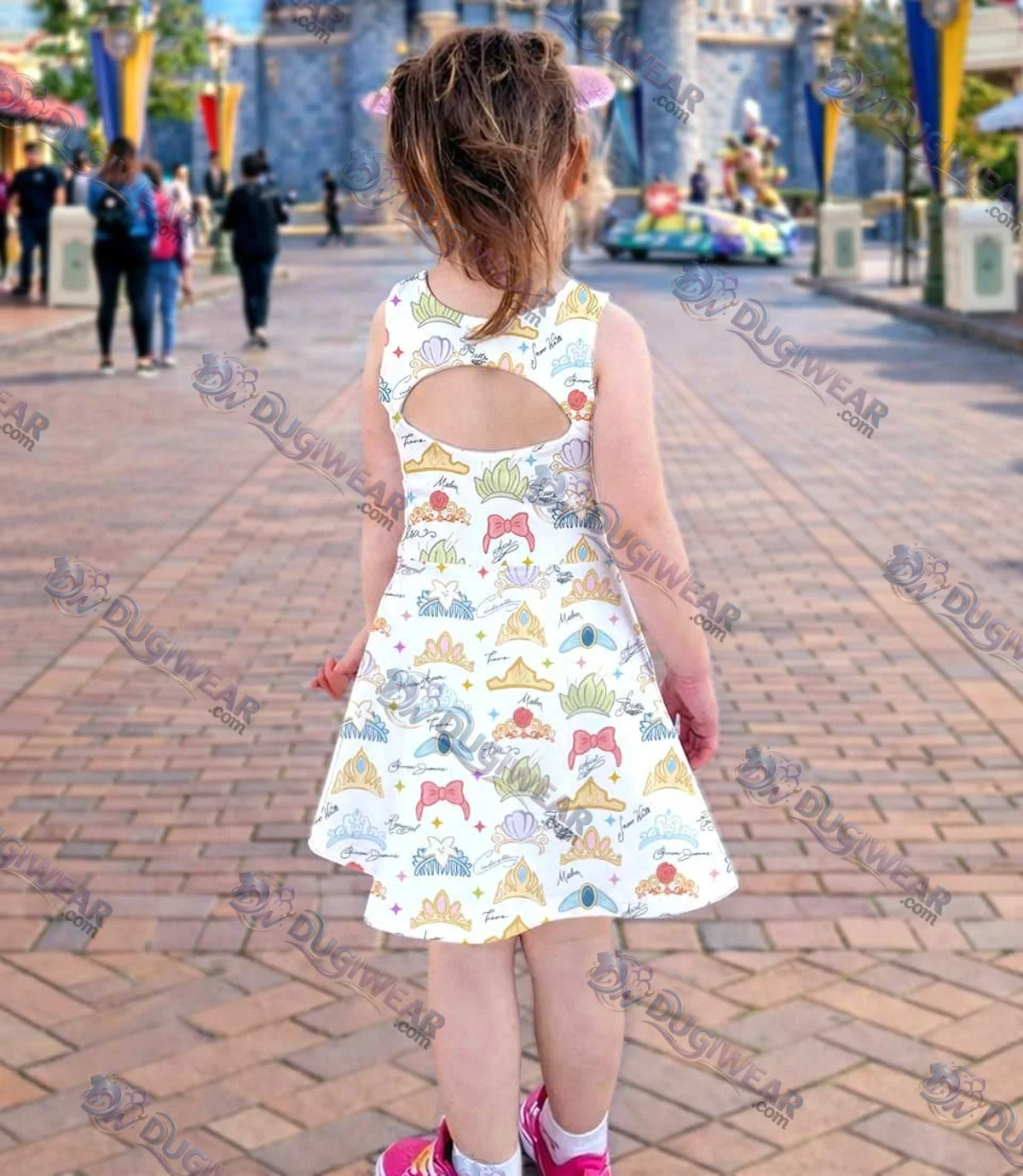 Princess Crown Coquette Bow Dress Set, Disney Princess Family Vacation Outfit Princess Crown Coquette Bow Dress Set, Disney Princess Family Vacation Outfit