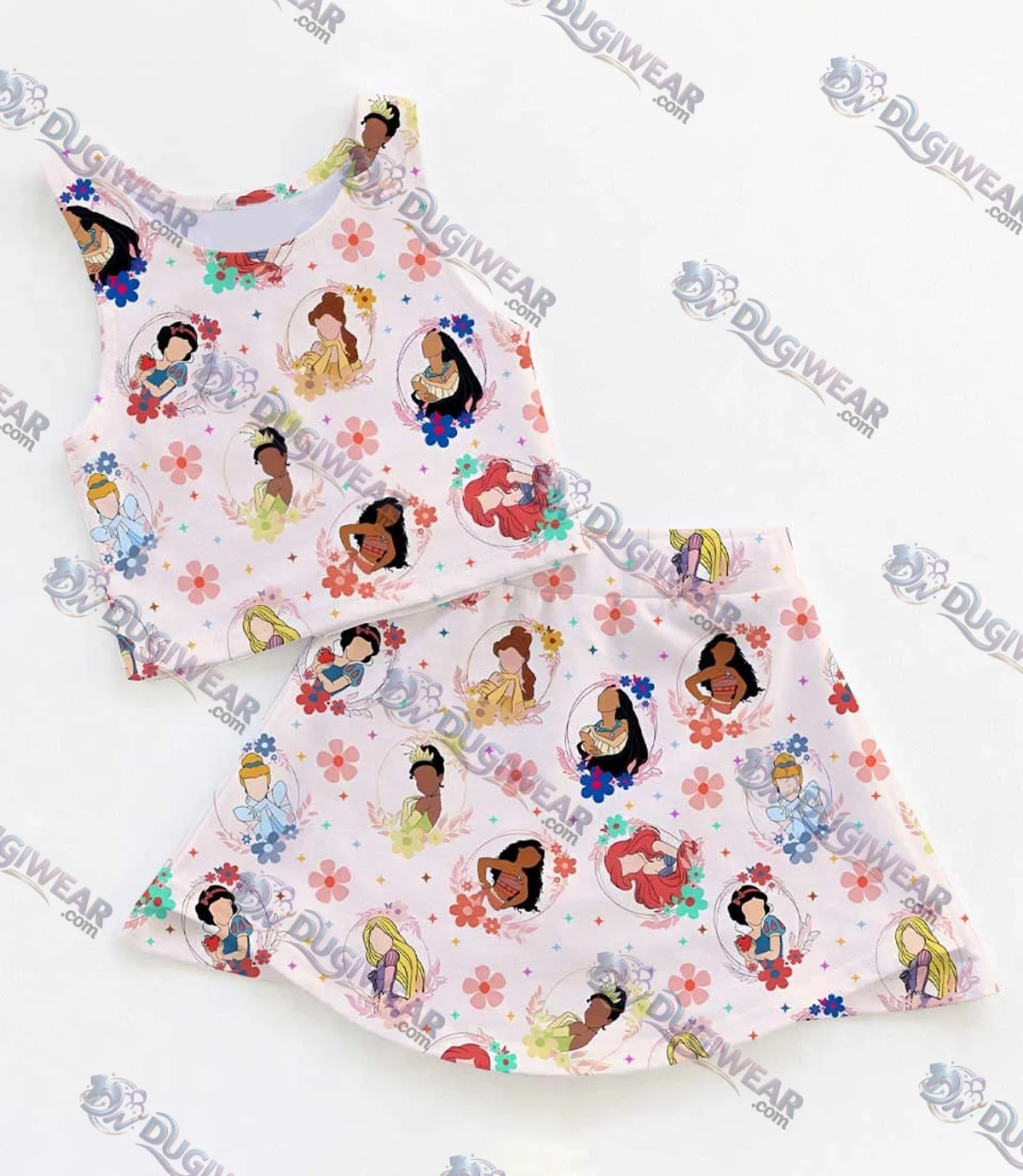 Retro Disney Princess Dress Set, Rapunzel Belle Cinderella Family Vacation Outfit
