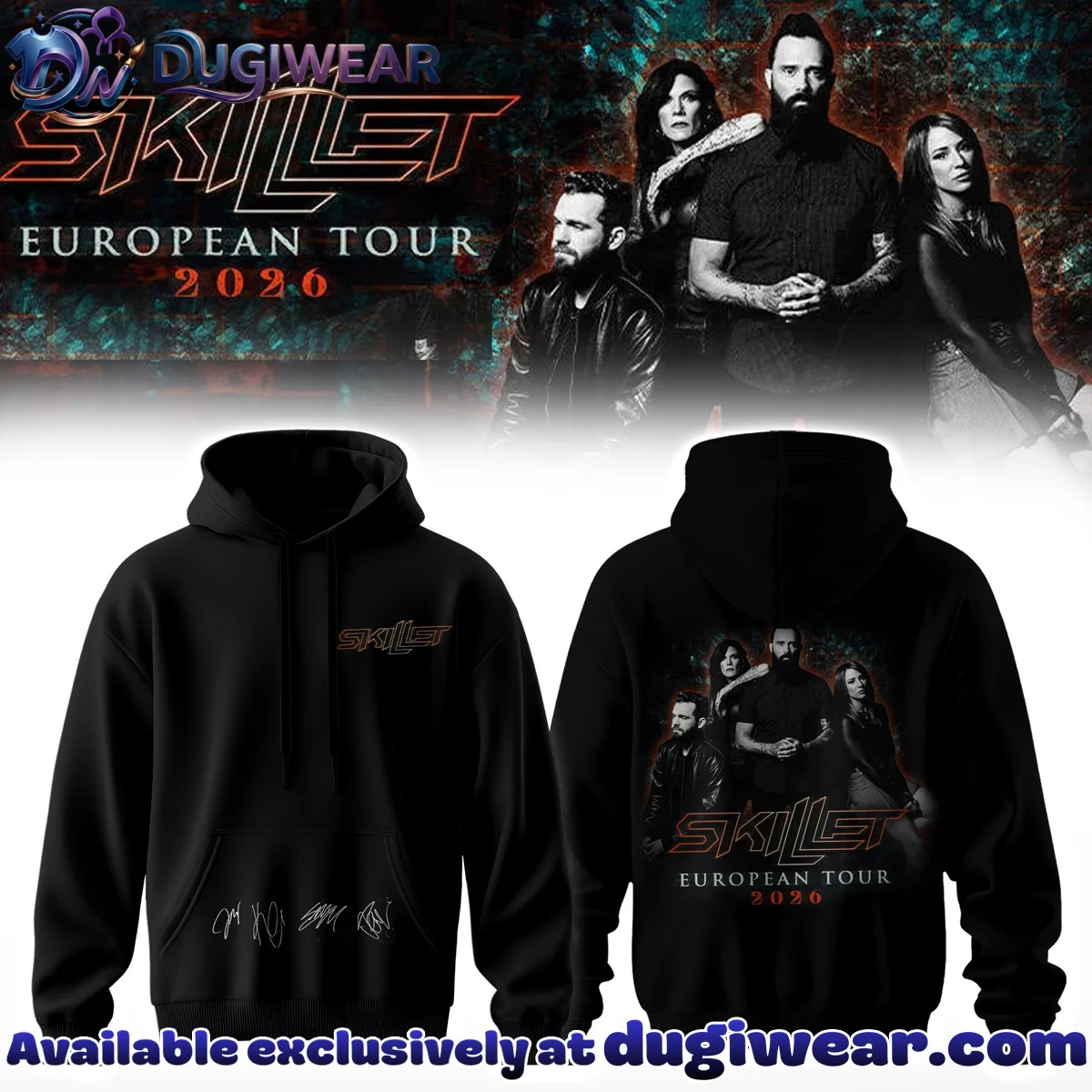 Skillet European Tour T-Shirt & Hoodie - Variant 4
