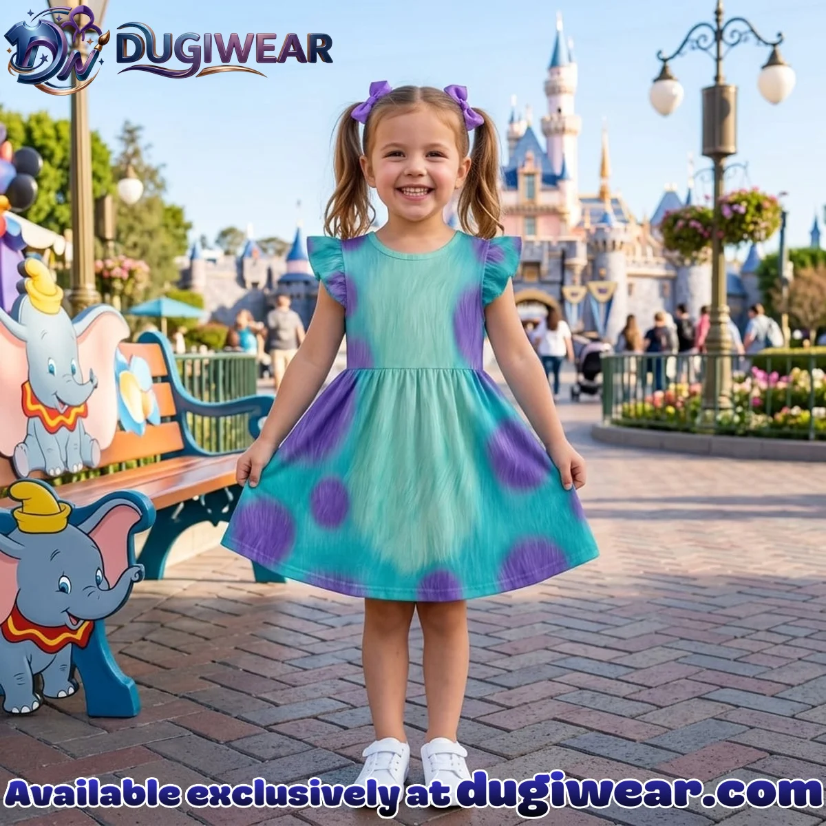 Sulley Ruffle Skater Dress, Monsters Inc Disney Park Skater Dress, Sulley Park Vacation Outfit For Girls Sulley Ruffle Skater Dress, Monsters Inc Disney Park Skater Dress, Sulley Park Vacation Outfit For Girls