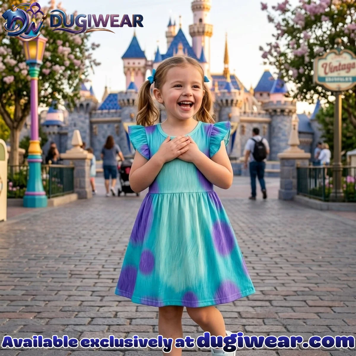 Sulley Ruffle Skater Dress, Monsters Inc Disney Park Skater Dress, Sulley Park Vacation Outfit For Girls Sulley Ruffle Skater Dress, Monsters Inc Disney Park Skater Dress, Sulley Park Vacation Outfit For Girls