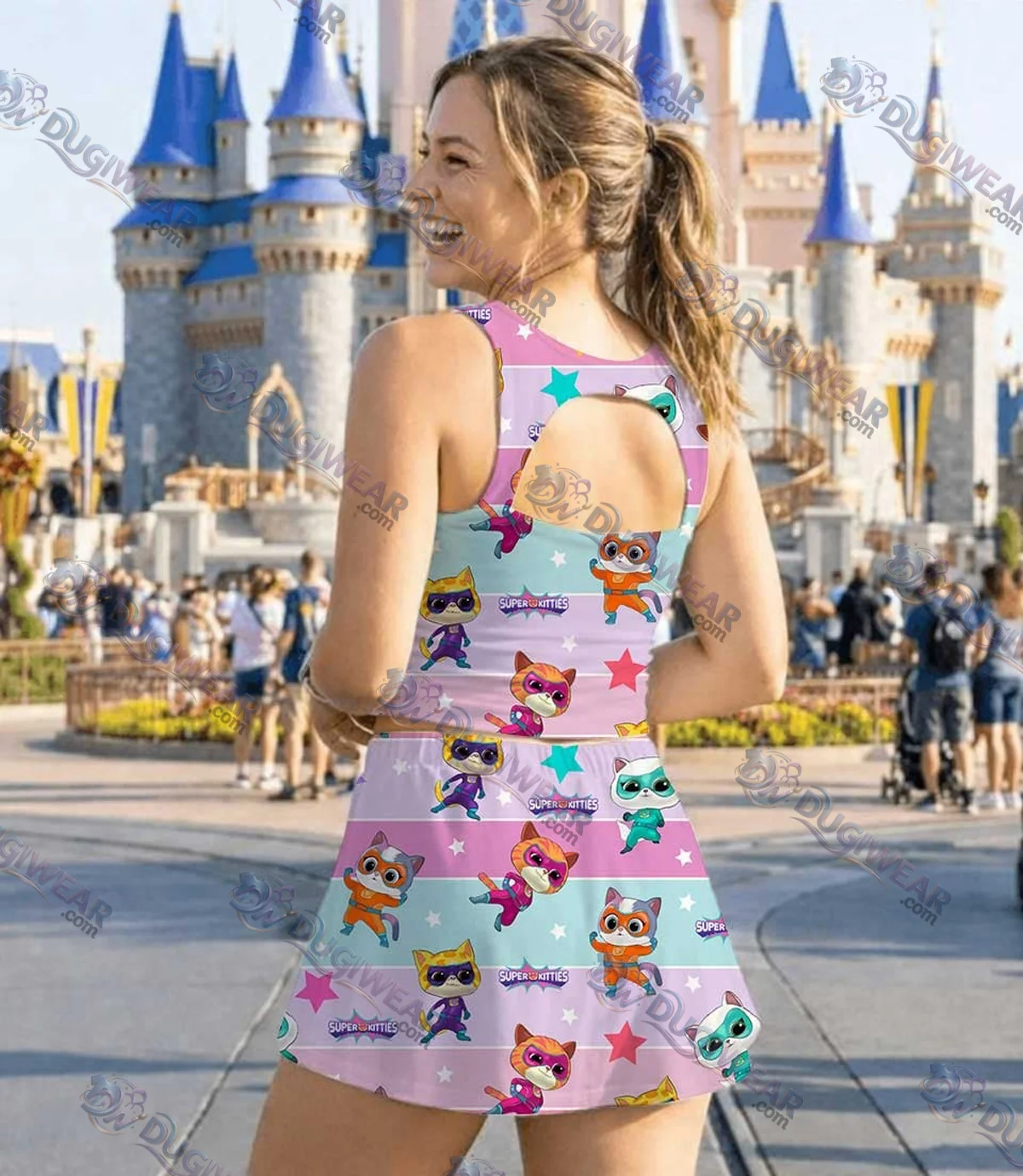 SuperKitties Matching Mom and Me Dress Set, Disney Junior Family Vacation Theme Park Outfit SuperKitties Matching Mom and Me Dress Set, Disney Junior Family Vacation Theme Park Outfit