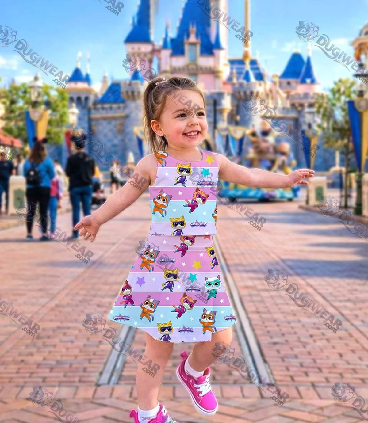 SuperKitties Matching Mom and Me Dress Set, Disney Junior Family Vacation Theme Park Outfit SuperKitties Matching Mom and Me Dress Set, Disney Junior Family Vacation Theme Park Outfit