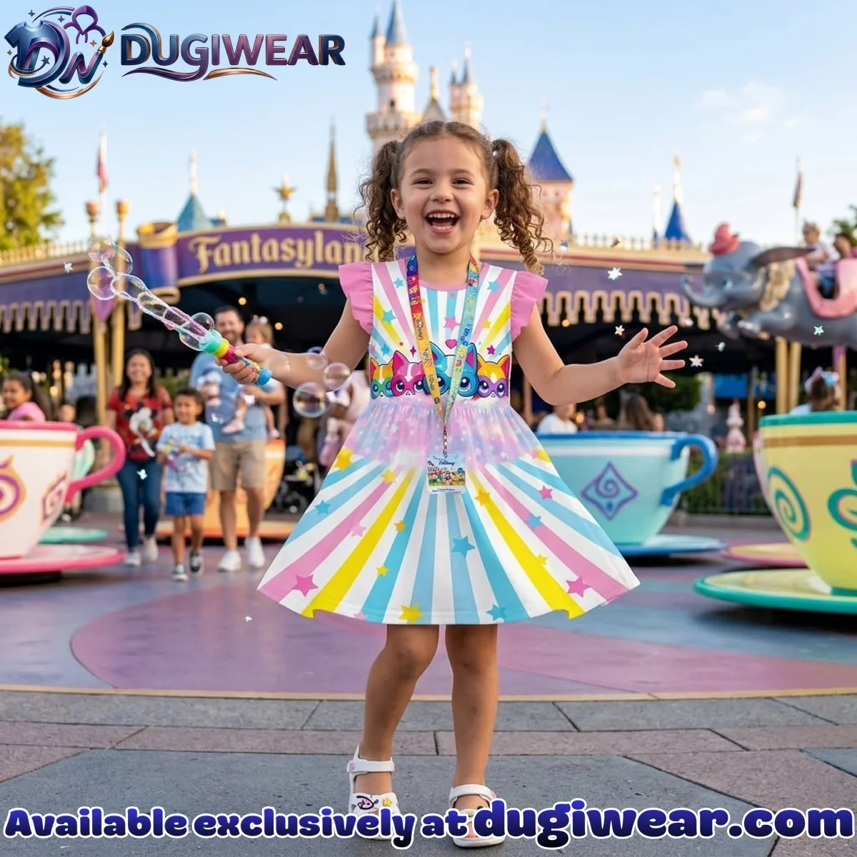 Superkitties Ruffle Skater Dress, Ginny Bitsy Sparks Buddy Disney Kids Birthday Outfit Disneyland Vacation Party Skater Dress