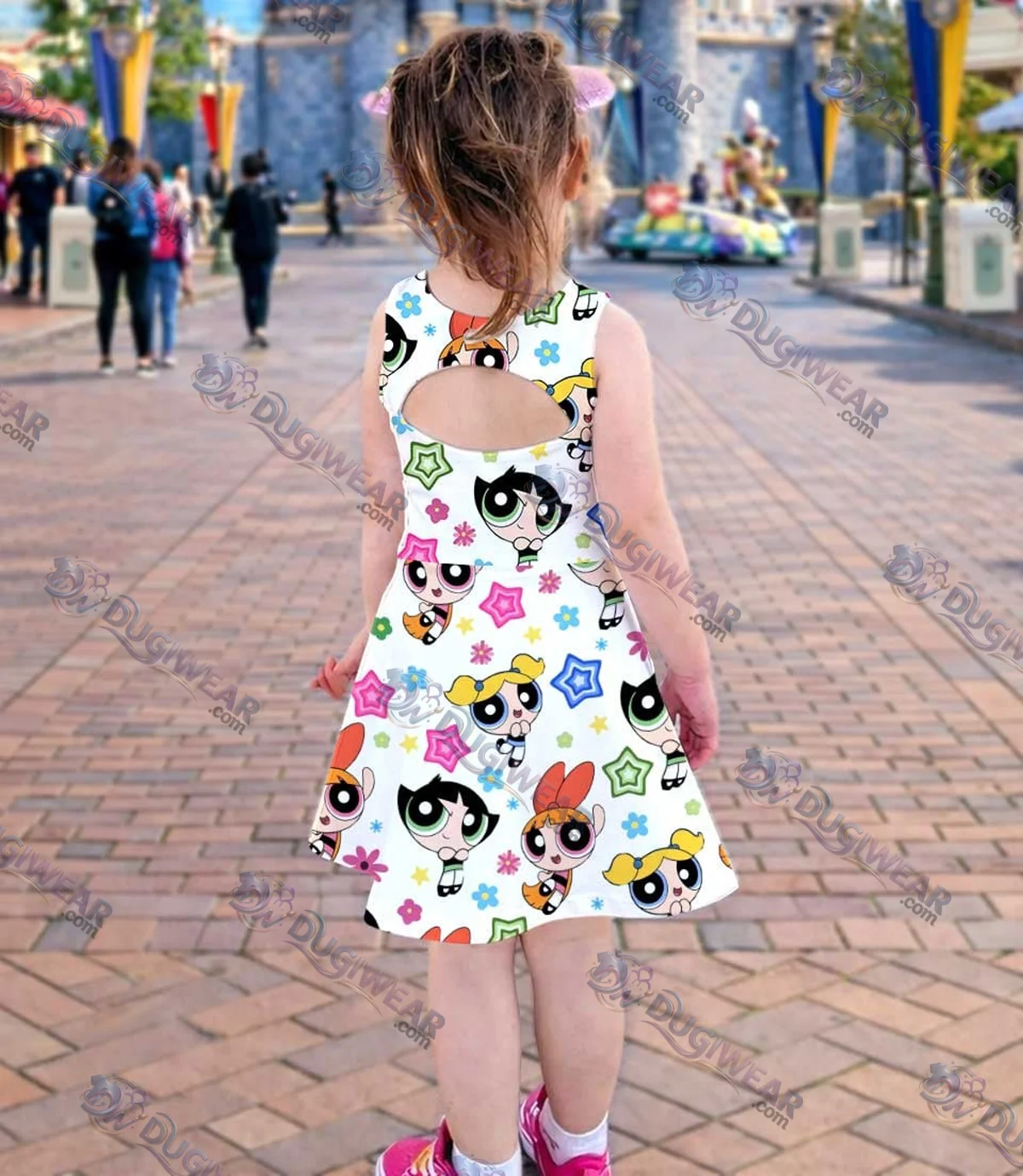 The Powerpuff Girls Dress Set, Cute Cartoon Birthday Vacation Outfit The Powerpuff Girls Dress Set, Cute Cartoon Birthday Vacation Outfit