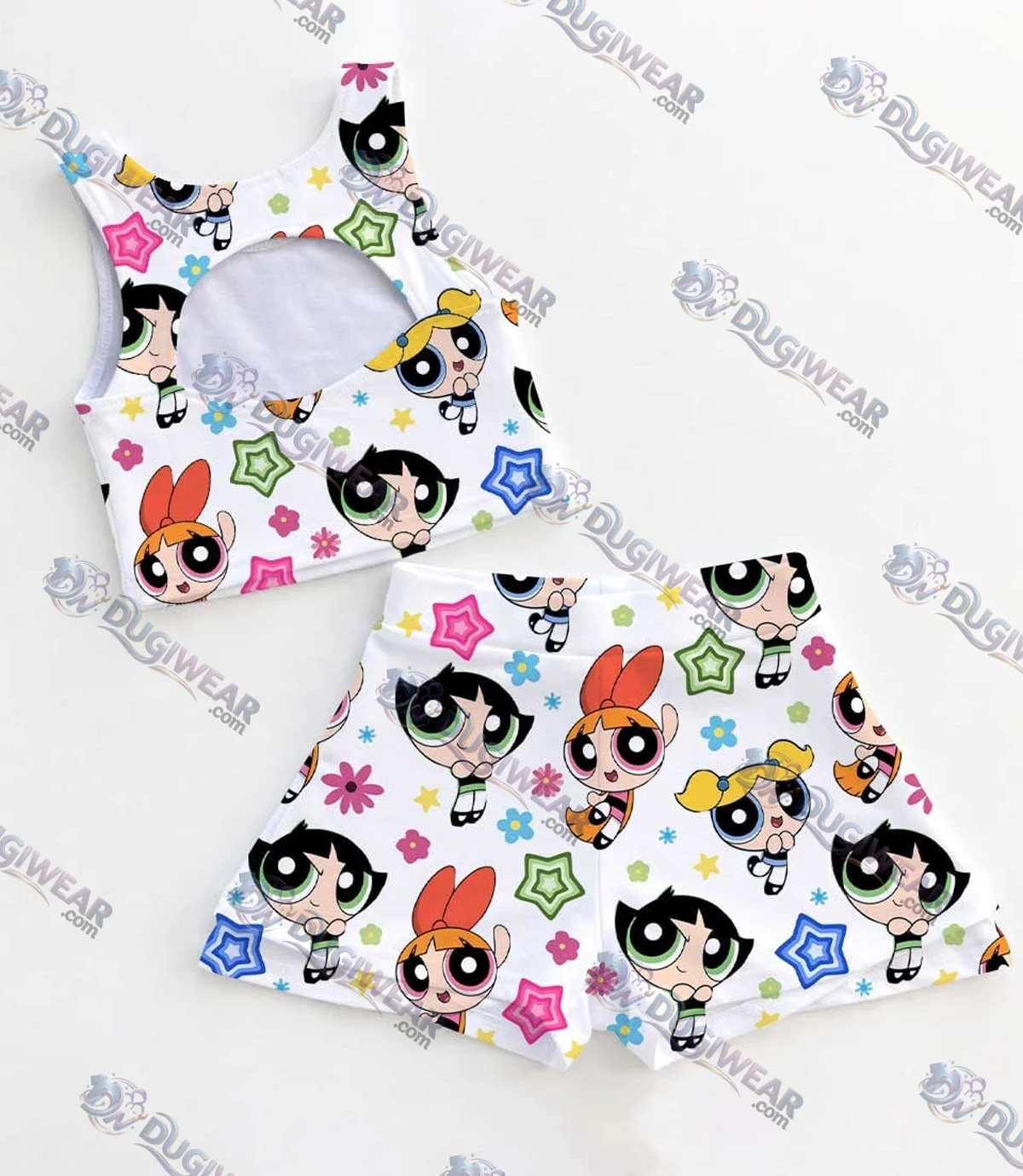 The Powerpuff Girls Dress Set, Cute Cartoon Birthday Vacation Outfit The Powerpuff Girls Dress Set, Cute Cartoon Birthday Vacation Outfit