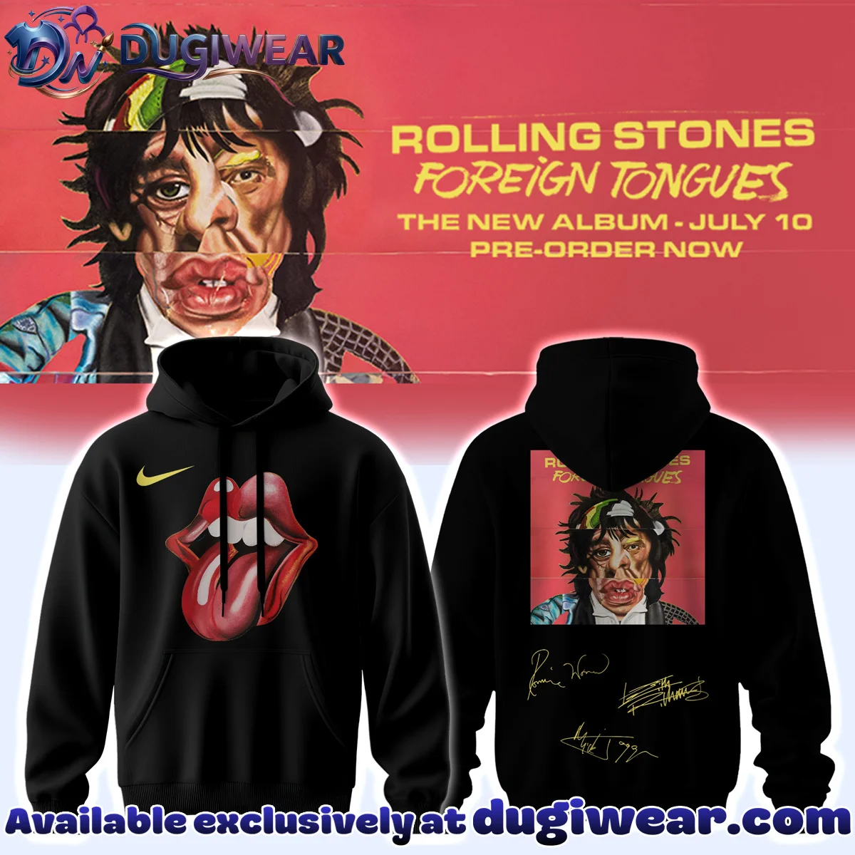 The Rolling Stones Foreign Tongues Shirt & Hoodie (Design 1)