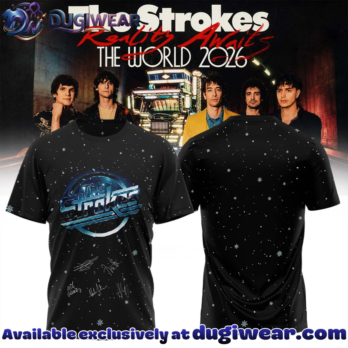 The Strokes Reality Awaits Tour Signature Shirt & Hoodie - Variant 2