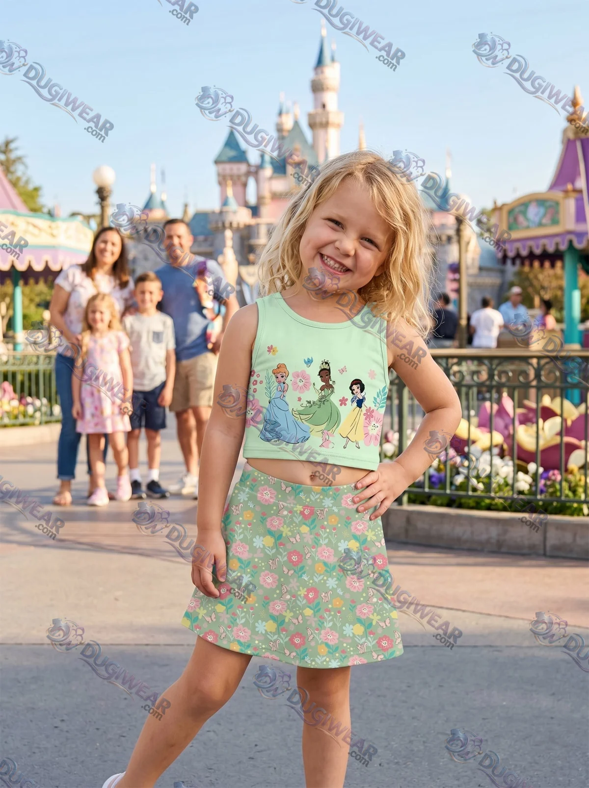 Tinker Bell Snow White Cinderella Flowers Coquette Bow Ruffle Dress, Disney Princess Disneyland Vacation Dress Tinker Bell Snow White Cinderella Flowers Coquette Bow Ruffle Dress, Disney Princess Disneyland Vacation Dress