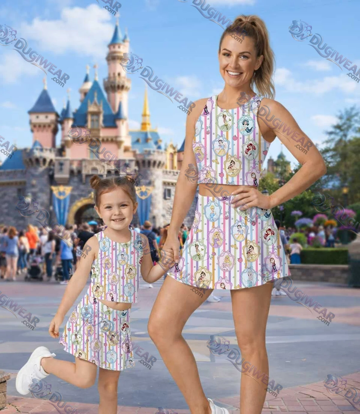 Women's Disney Princess Activewear Set, Cartoon Athletic Dress & Skort Outfit, Family Matching Sportswear Women's Disney Princess Activewear Set, Cartoon Athletic Dress & Skort Outfit, Family Matching Sportswear