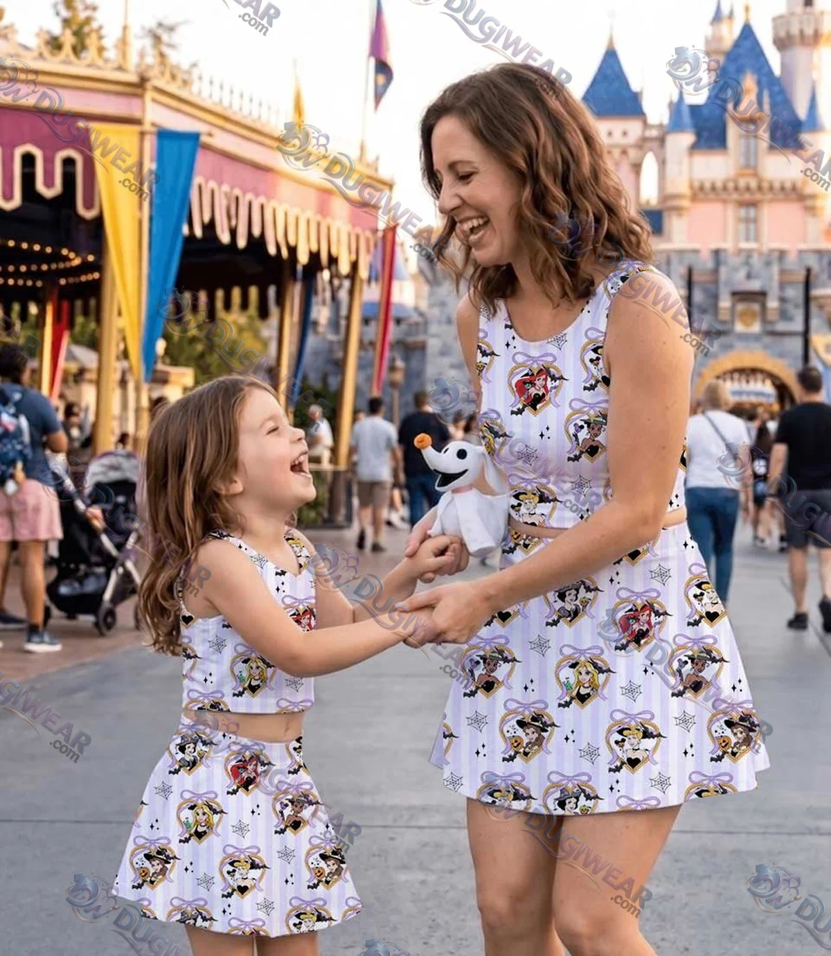 Women's Disney Princess Halloween Activewear Set, Magical Castle Princess Athletic Dress & Skort Outfit Women's Disney Princess Halloween Activewear Set, Magical Castle Princess Athletic Dress & Skort Outfit