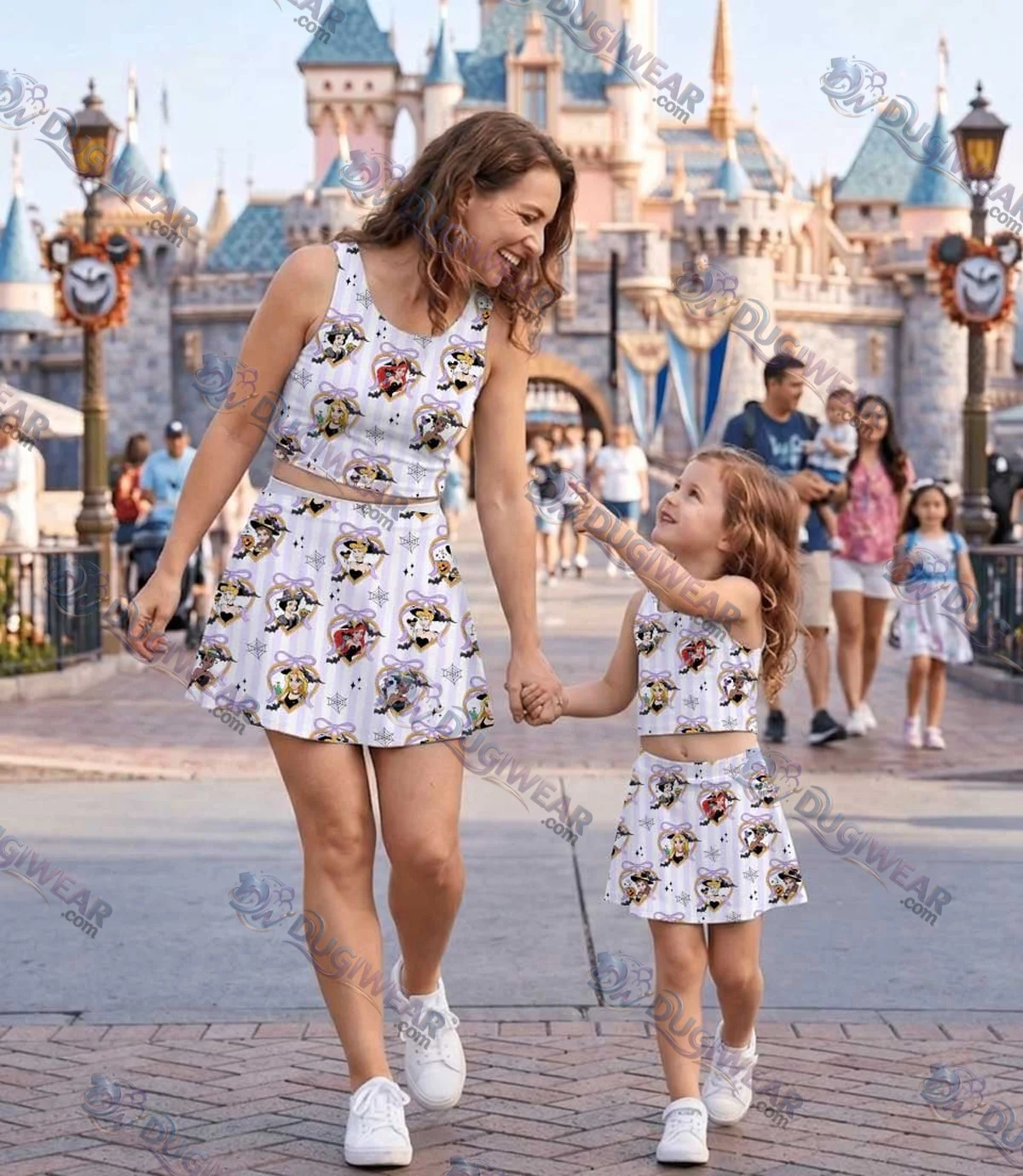Women's Disney Princess Halloween Activewear Set, Magical Castle Princess Athletic Dress & Skort Outfit Women's Disney Princess Halloween Activewear Set, Magical Castle Princess Athletic Dress & Skort Outfit