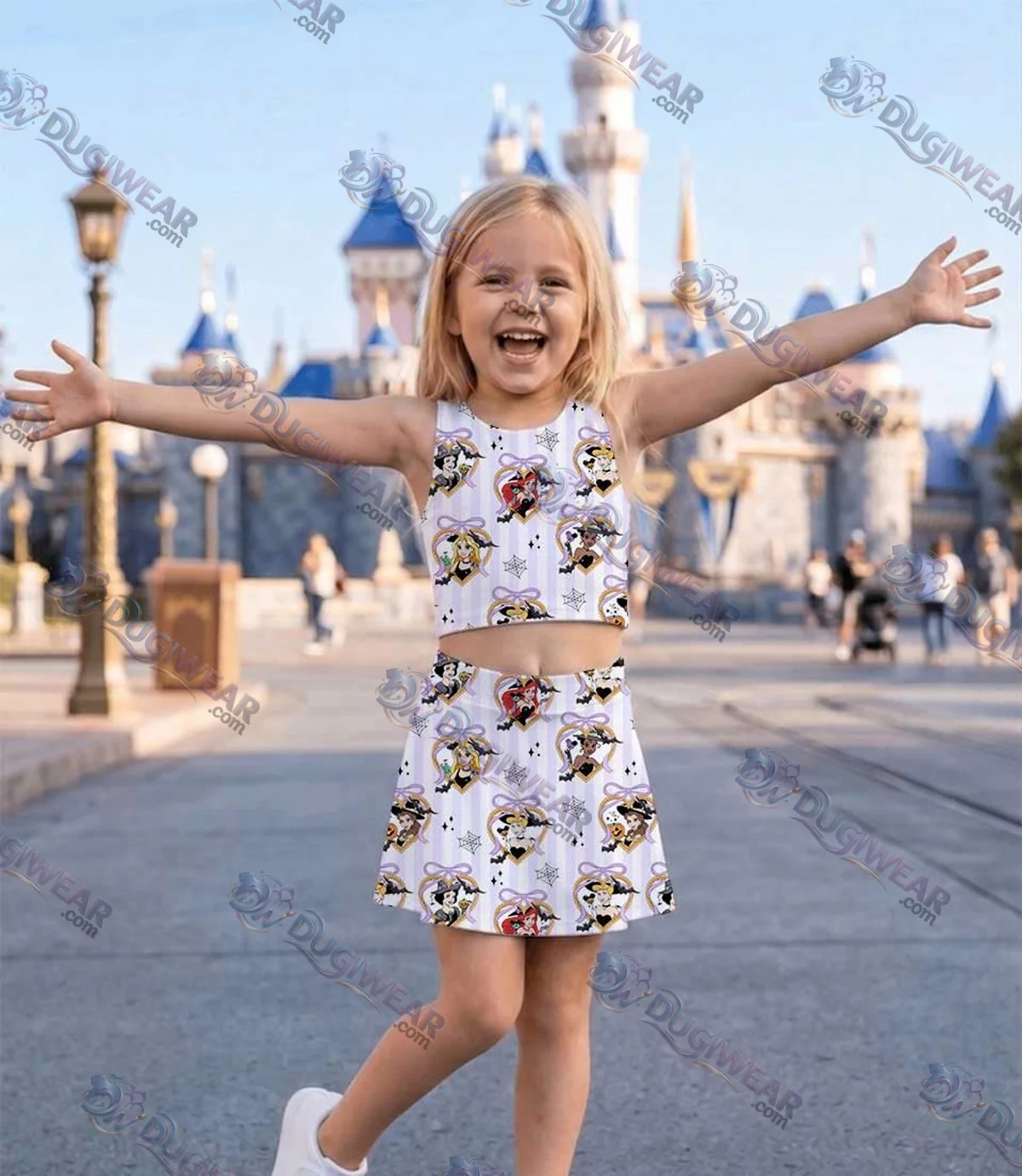 Women's Disney Princess Halloween Activewear Set, Magical Castle Princess Athletic Dress & Skort Outfit Women's Disney Princess Halloween Activewear Set, Magical Castle Princess Athletic Dress & Skort Outfit