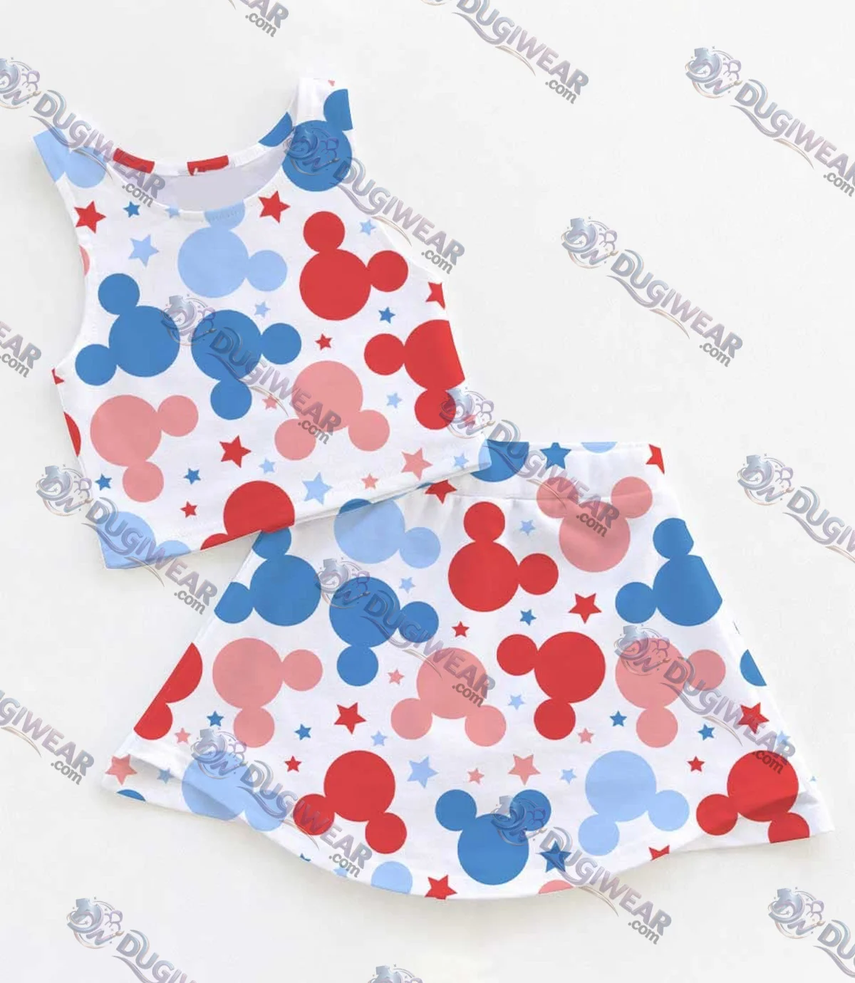 Women's Patriotic Mickey Activewear Set, 4th Of July Athletic Dress & Skort Outfit, Mommy & Me Family Matching