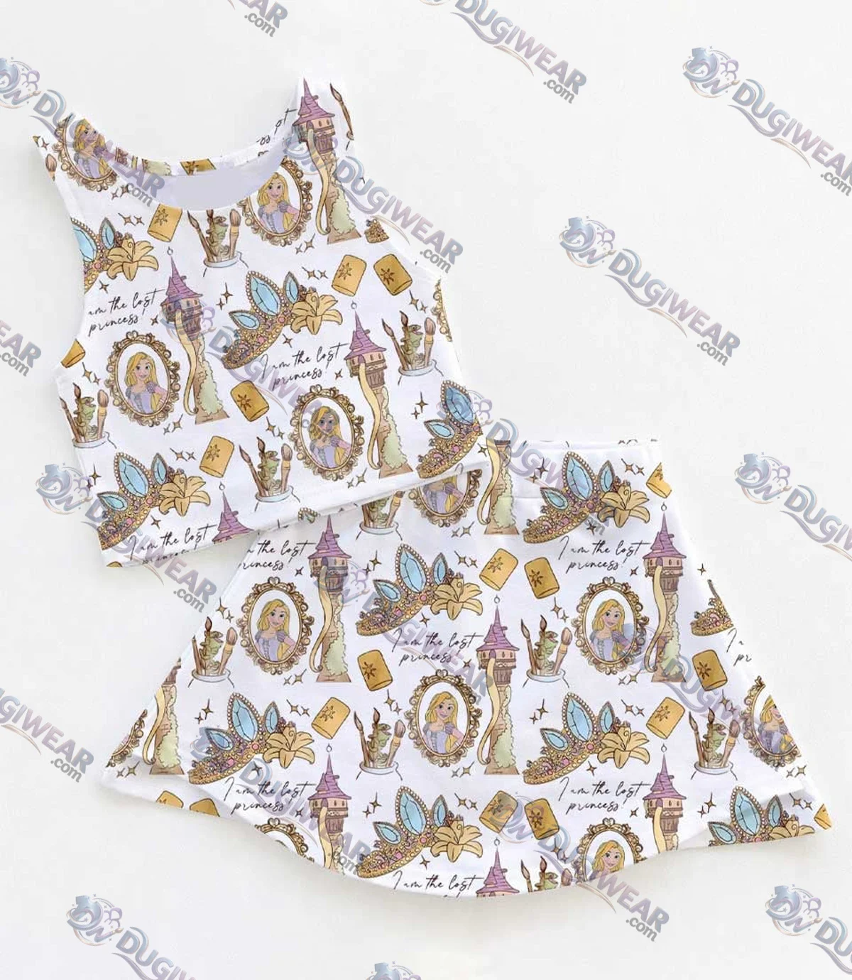 Women's Rapunzel Activewear Set, Tangled Princess Athletic Dress & Skort Outfit, Family Matching Sportswear