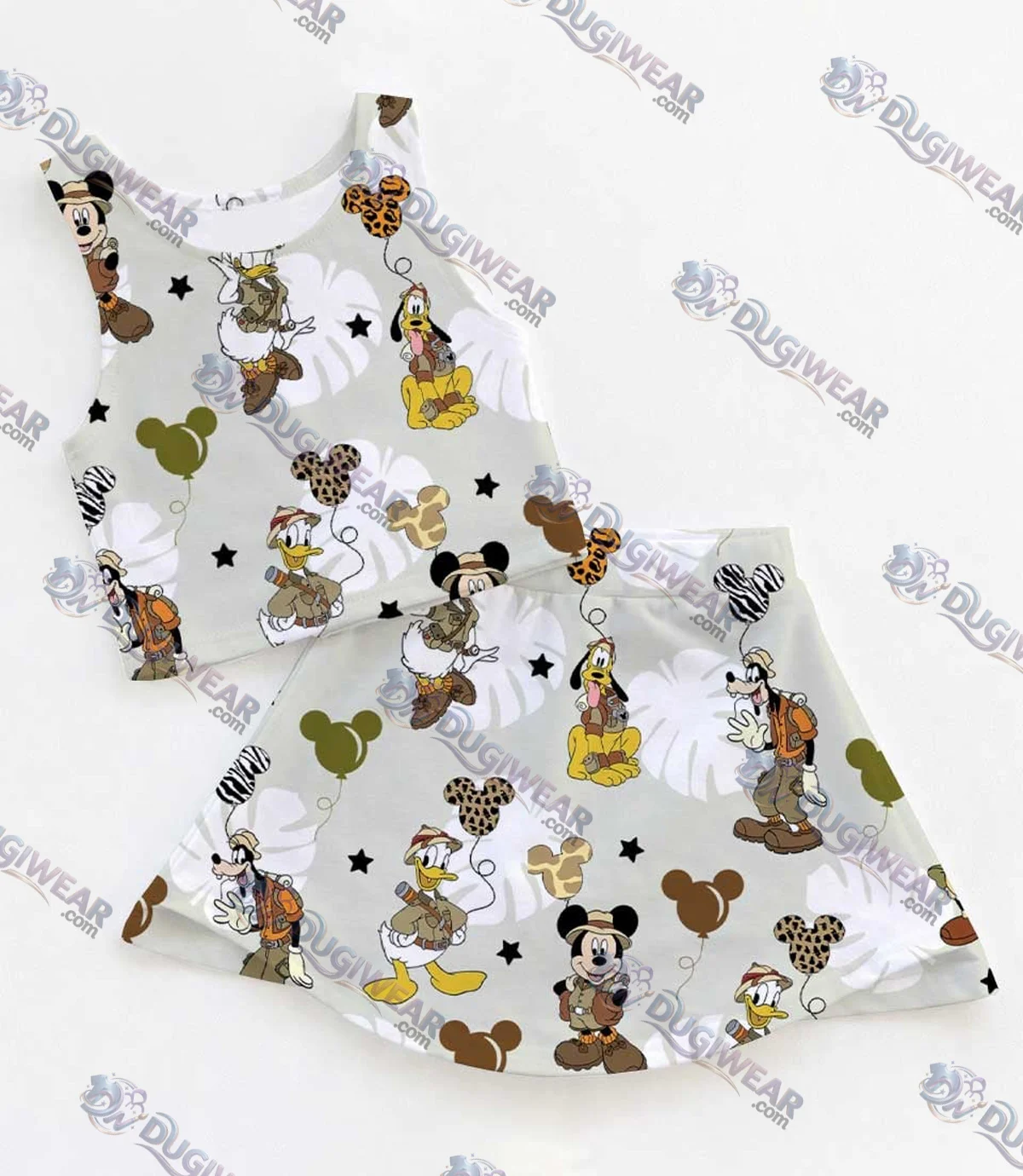 Women's Safari Mickey Activewear Set, Athletic Dress & Skort Outfit, Family Matching Sportswear