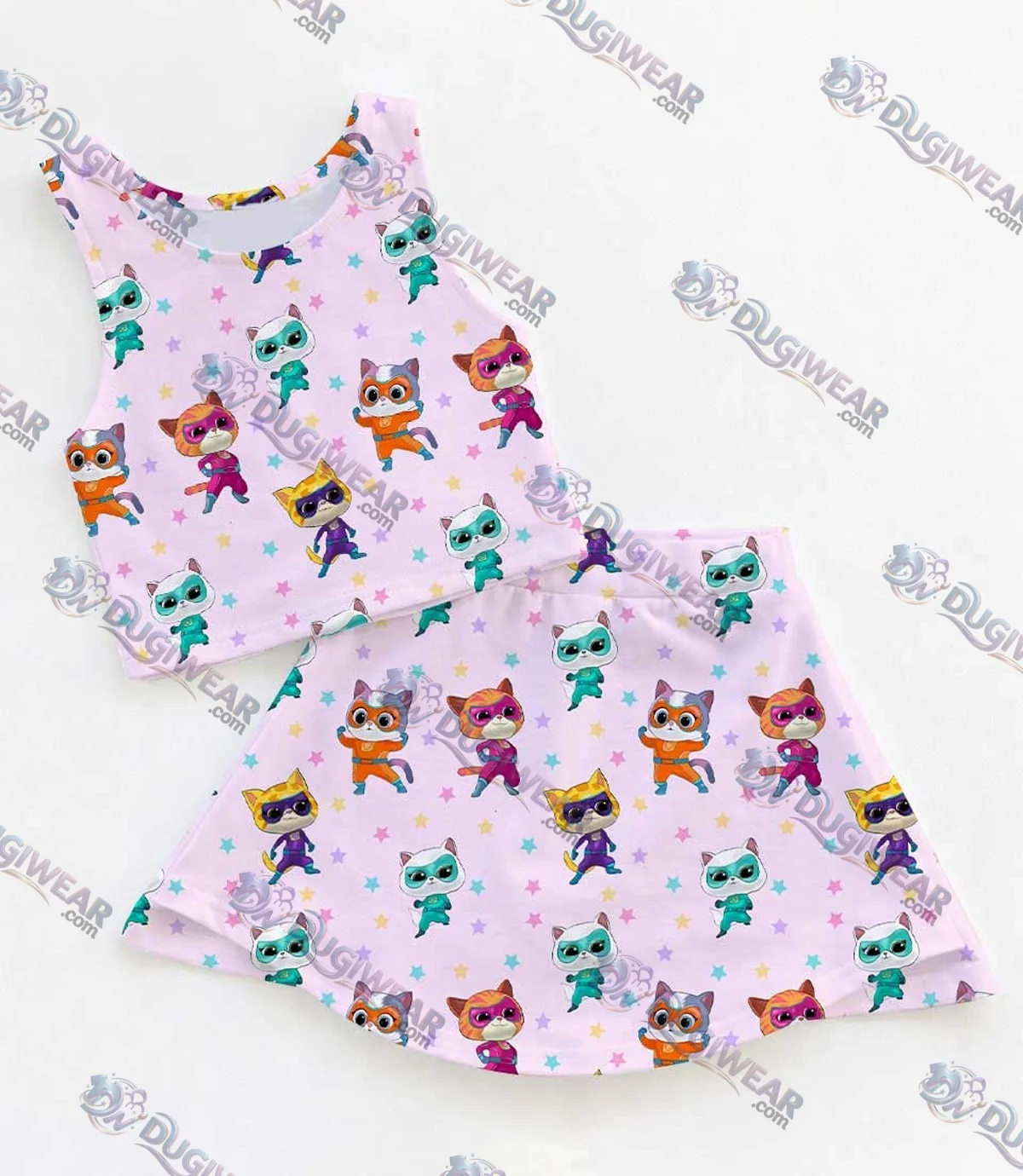 Women's Super Kitties Activewear Set, Buddy Bitsy Ginny & Sparks Athletic Dress & Skort Outfit