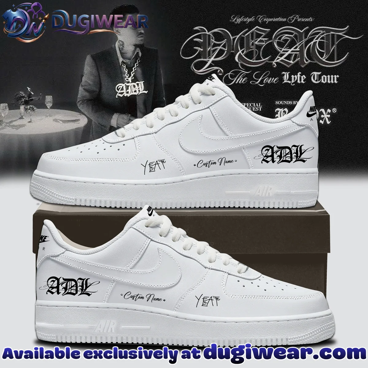 YEAT LOVELYFE Tour Signed Custom Air Force 1 & Jordan 1 Shoes - Part 1