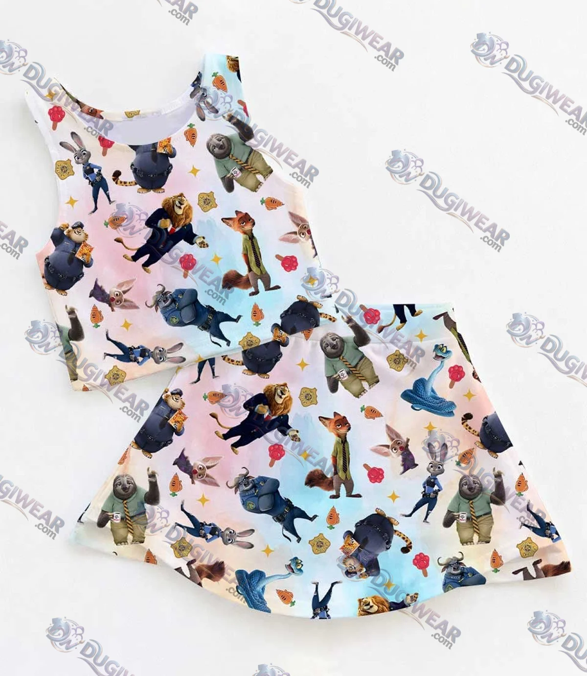 Zootopia Character Dress Set, Judy Hopps Nick Gary Summer Vacation Outfit